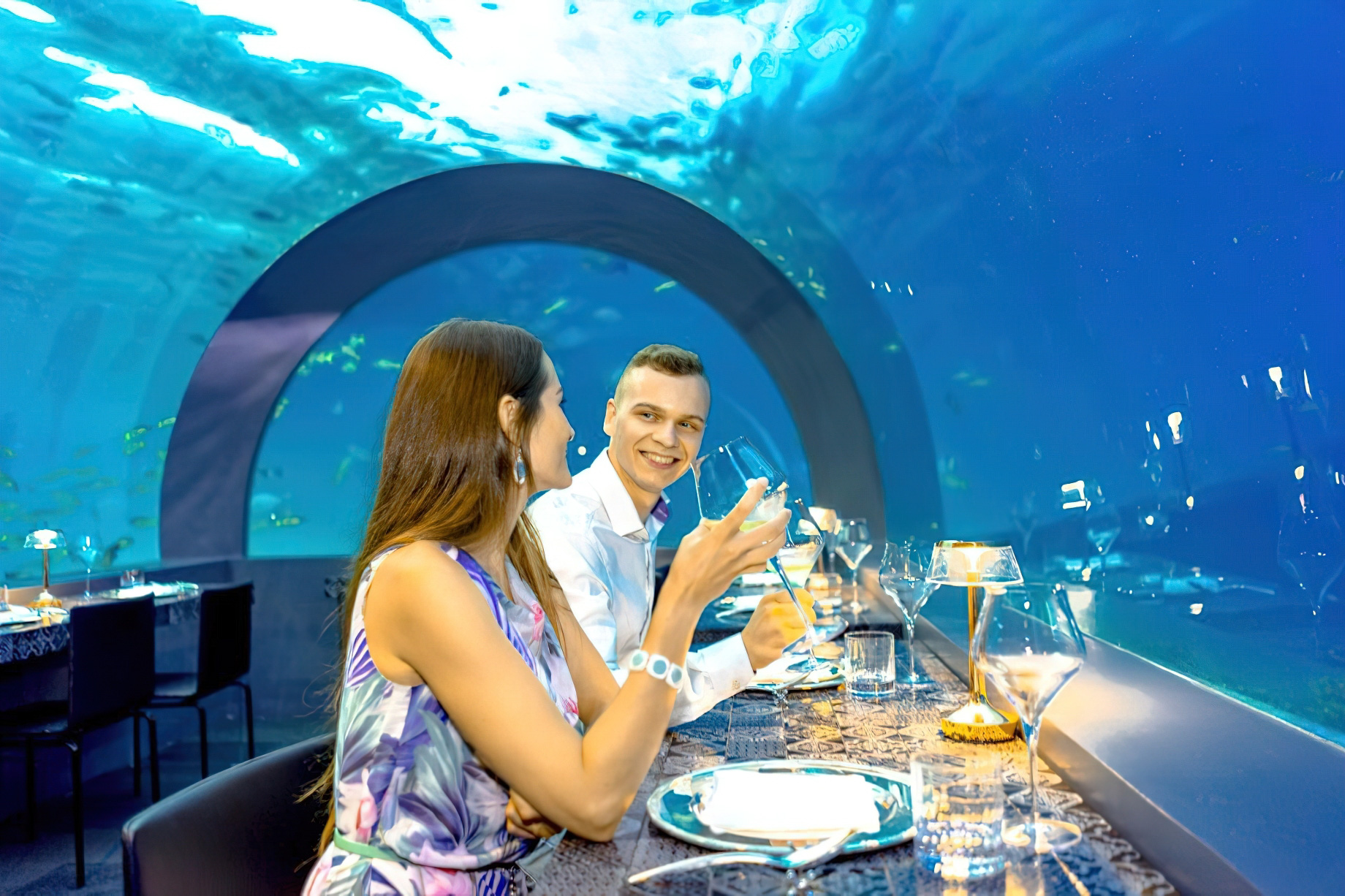 You & Me Maldives Resort - Uthurumaafaru, Raa Atoll, Maldives - H2O Underwater Restaurant by Andrea Berton