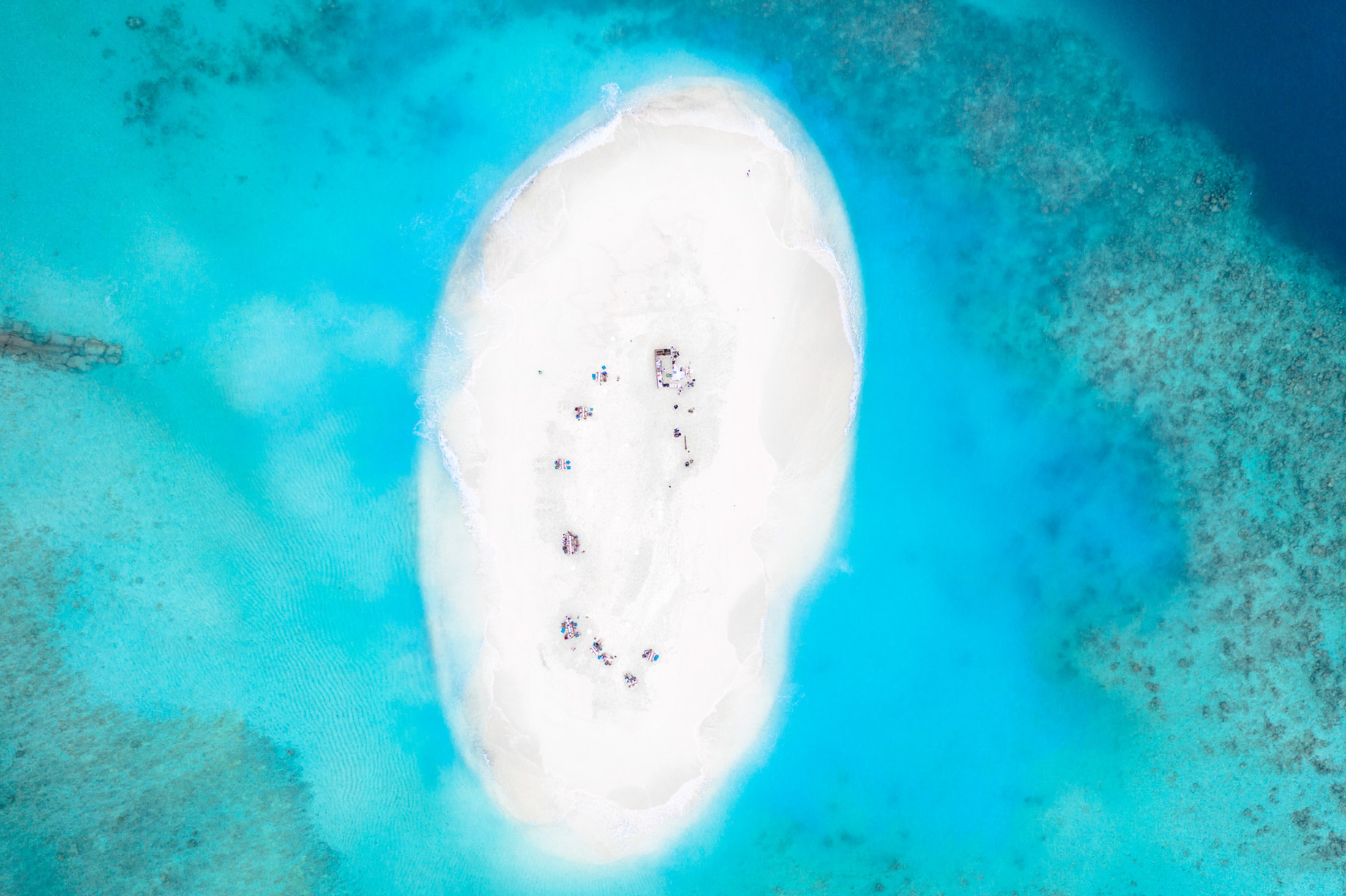You & Me Maldives Resort – Uthurumaafaru, Raa Atoll, Maldives – Sand Bar Island Overhead Aerial View