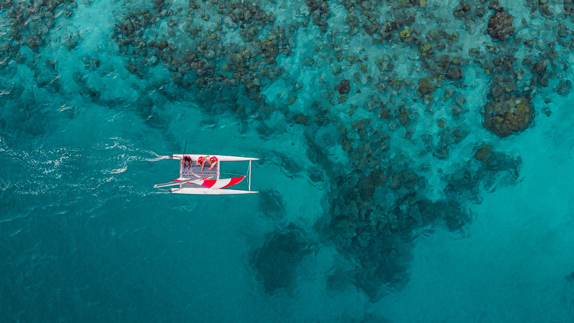 You & Me Maldives Resort – Uthurumaafaru, Raa Atoll, Maldives – Ocean Sailing Aerial View