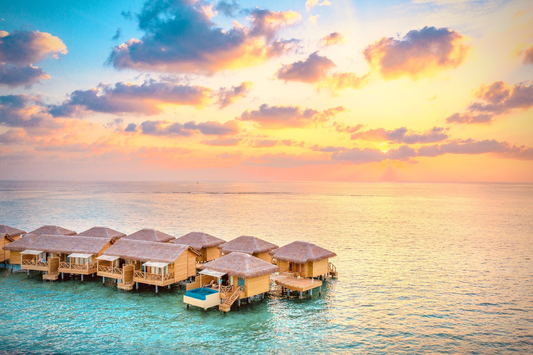 You & Me Maldives Resort – Uthurumaafaru, Raa Atoll, Maldives – Overwater Villa Sunset