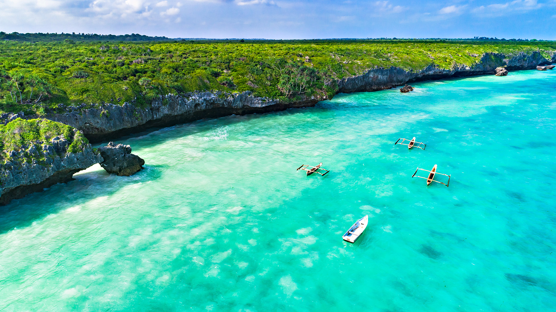 Aerial Seascape Coastal Views - Zanzibar, Tanzania