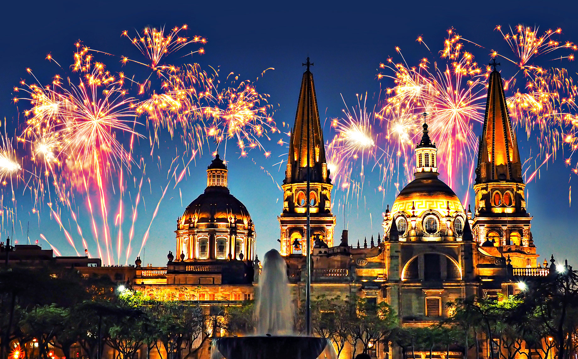 Fireworks at the Cathedral of the Assumption of Our Lady – Guadalajara, Jalisco, Mexico