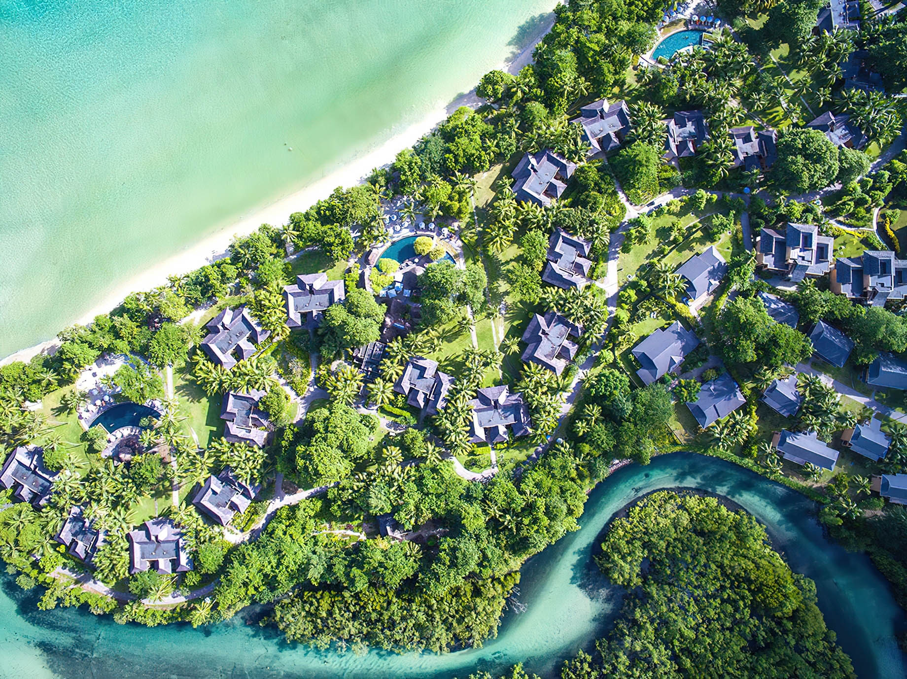 Constance Ephelia Resort – Port Launay, Mahe, Seychelles – Overhead Aerial View