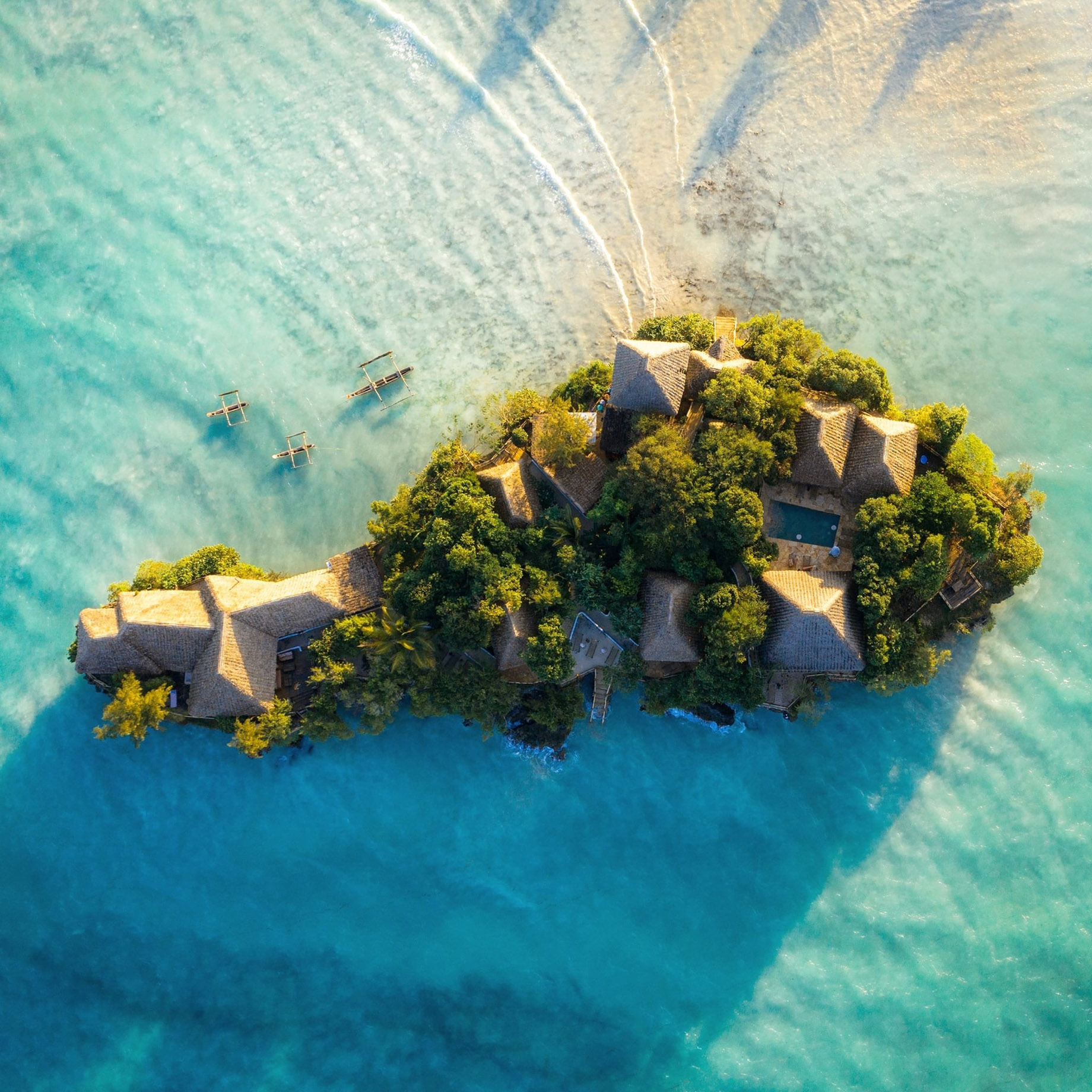 The Island Pongwe Lodge - Pongwe, Zanzibar, Tanzania - Overhead Aerial View