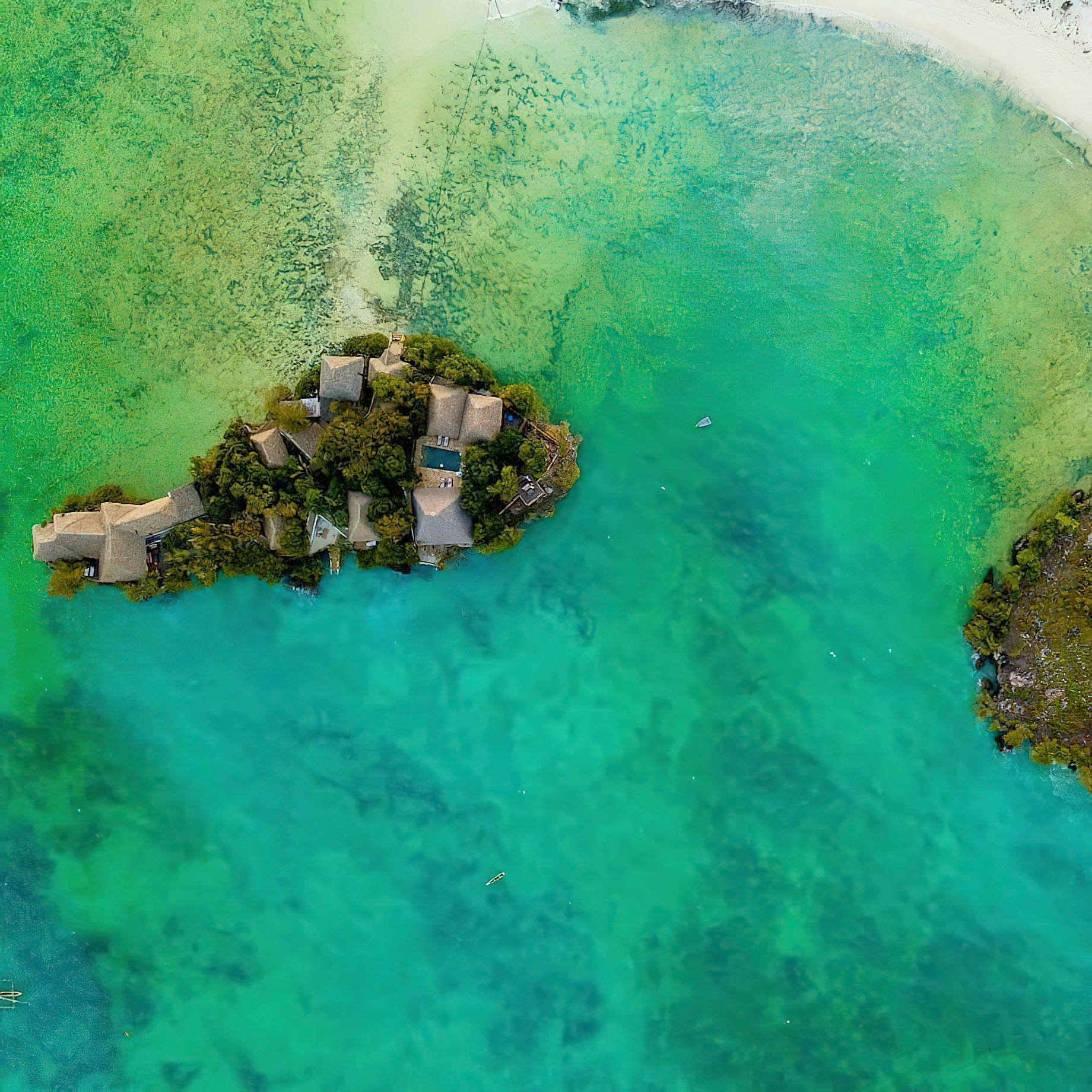 The Island Pongwe Lodge - Pongwe, Zanzibar, Tanzania - Overhead Aerial View