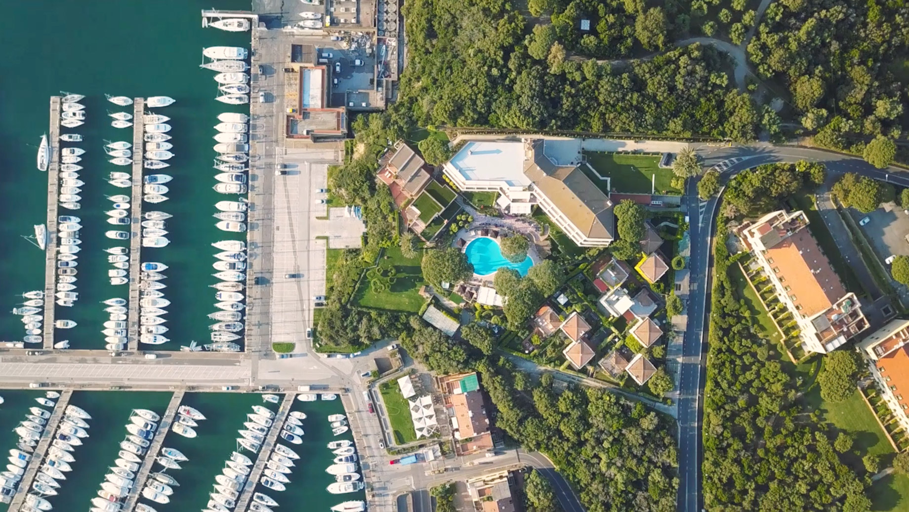 Baglioni Resort Cala del Porto Tuscany – Punta Ala, Italy – Overhead Aerial View