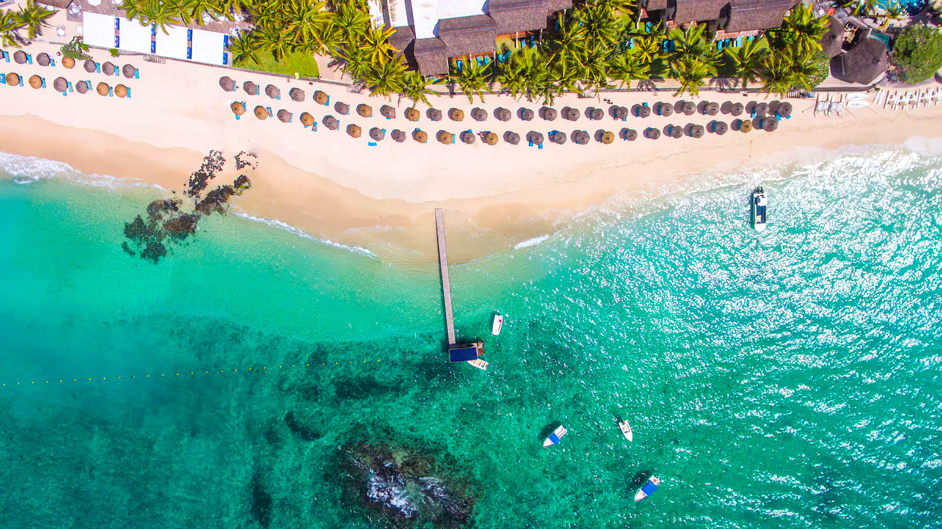 Constance Belle Mare Plage Resort – Mauritius – Ocerhead Beach View Aerial