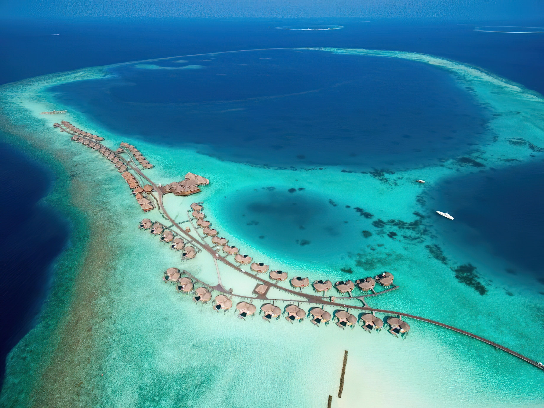 Constance Halaveli Resort – North Ari Atoll, Maldives – Overwater Villas Aerial View