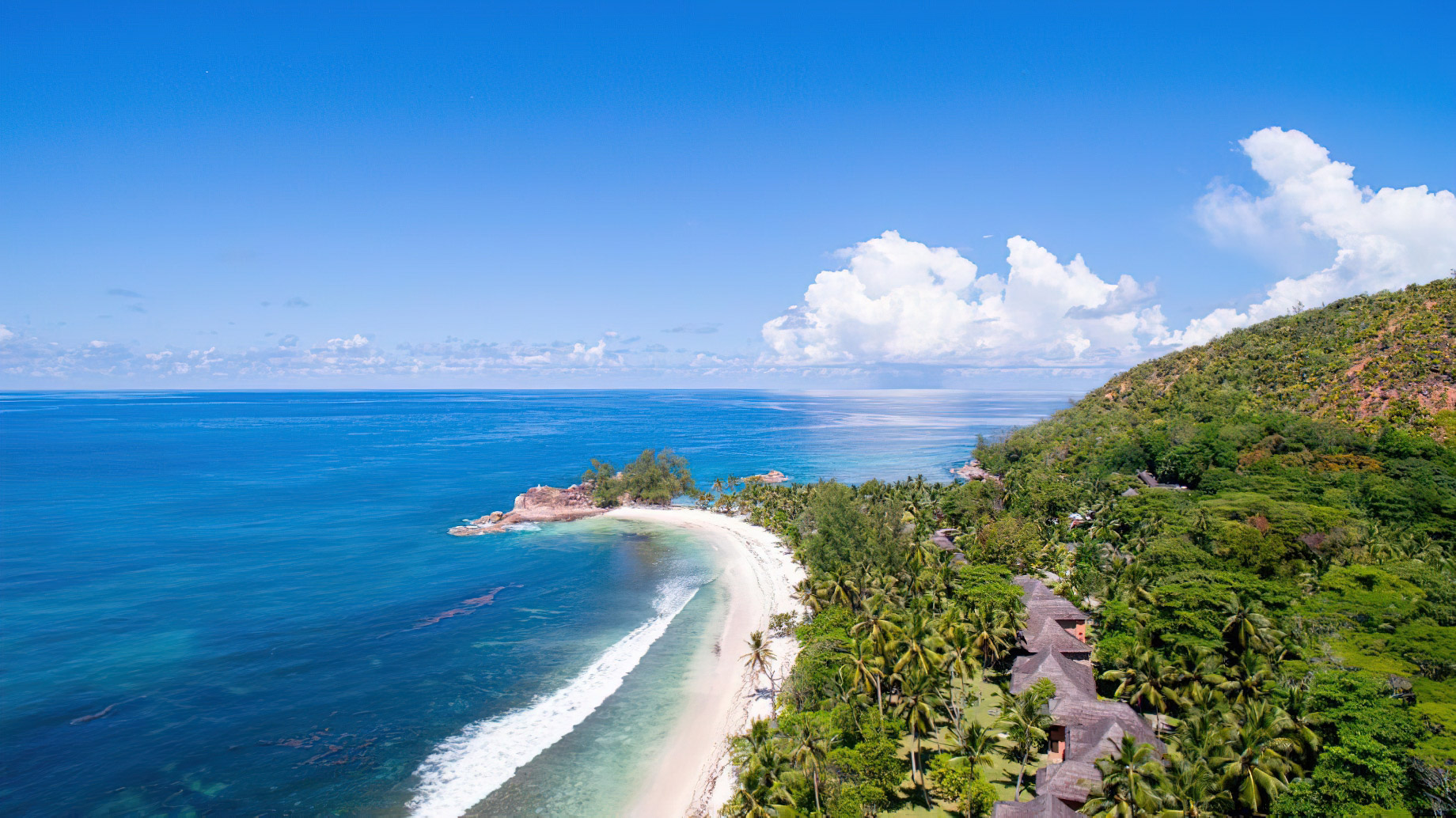 Constance Lemuria Resort - Praslin, Seychelles - Beach Aerial View