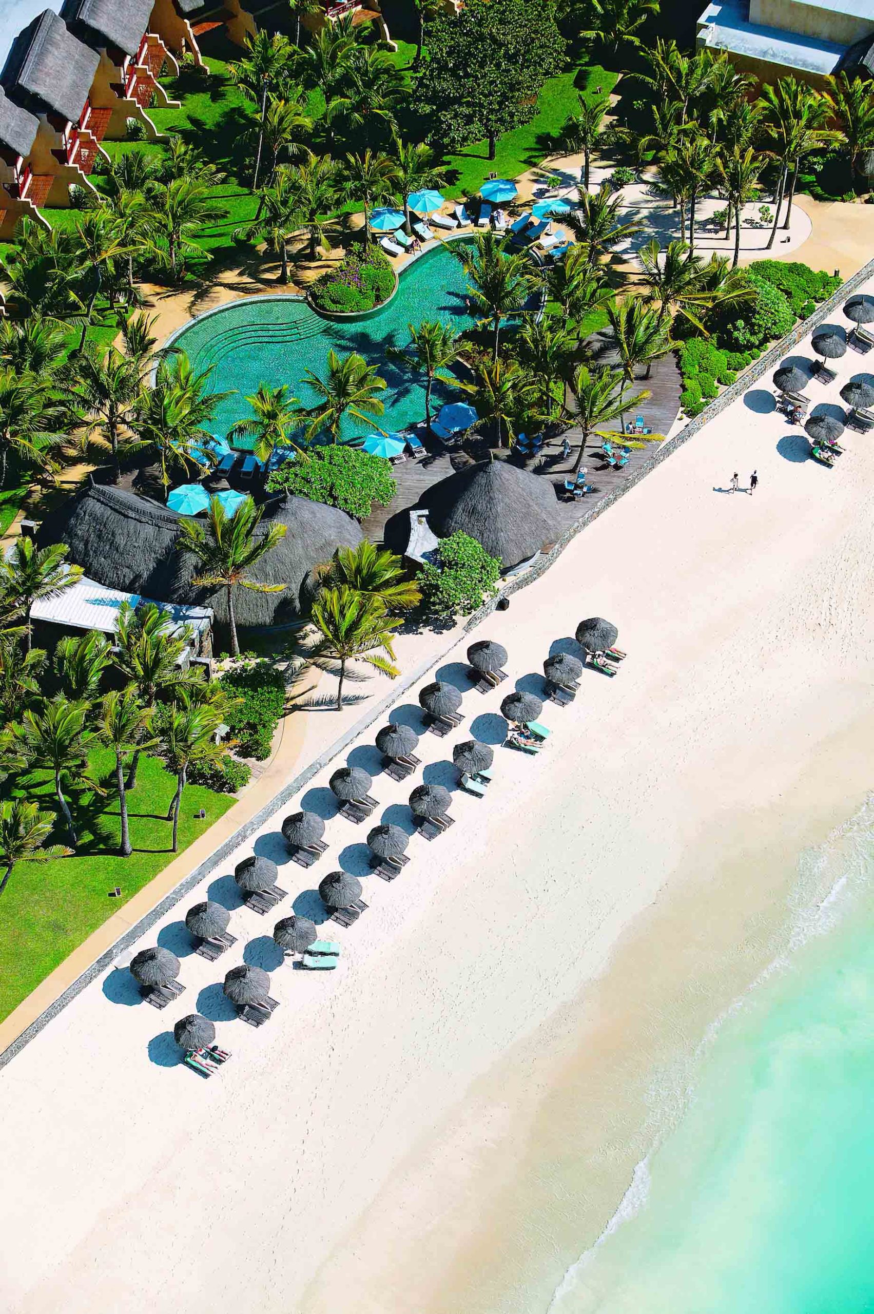 Constance Belle Mare Plage Resort – Mauritius – Beach and Pool View Aerial