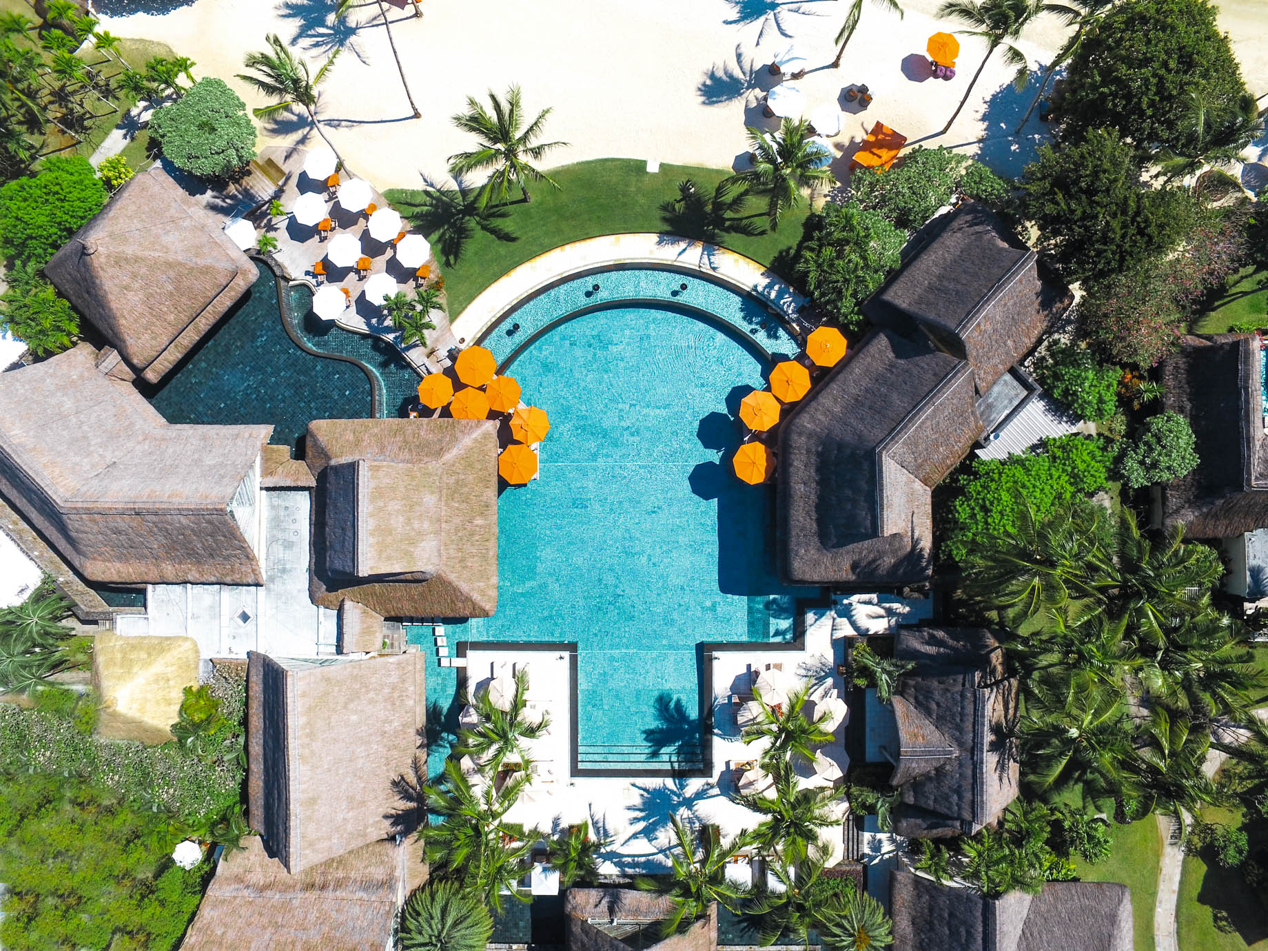 Constance Prince Maurice Resort - Mauritius - Pool Overhead Aerial View