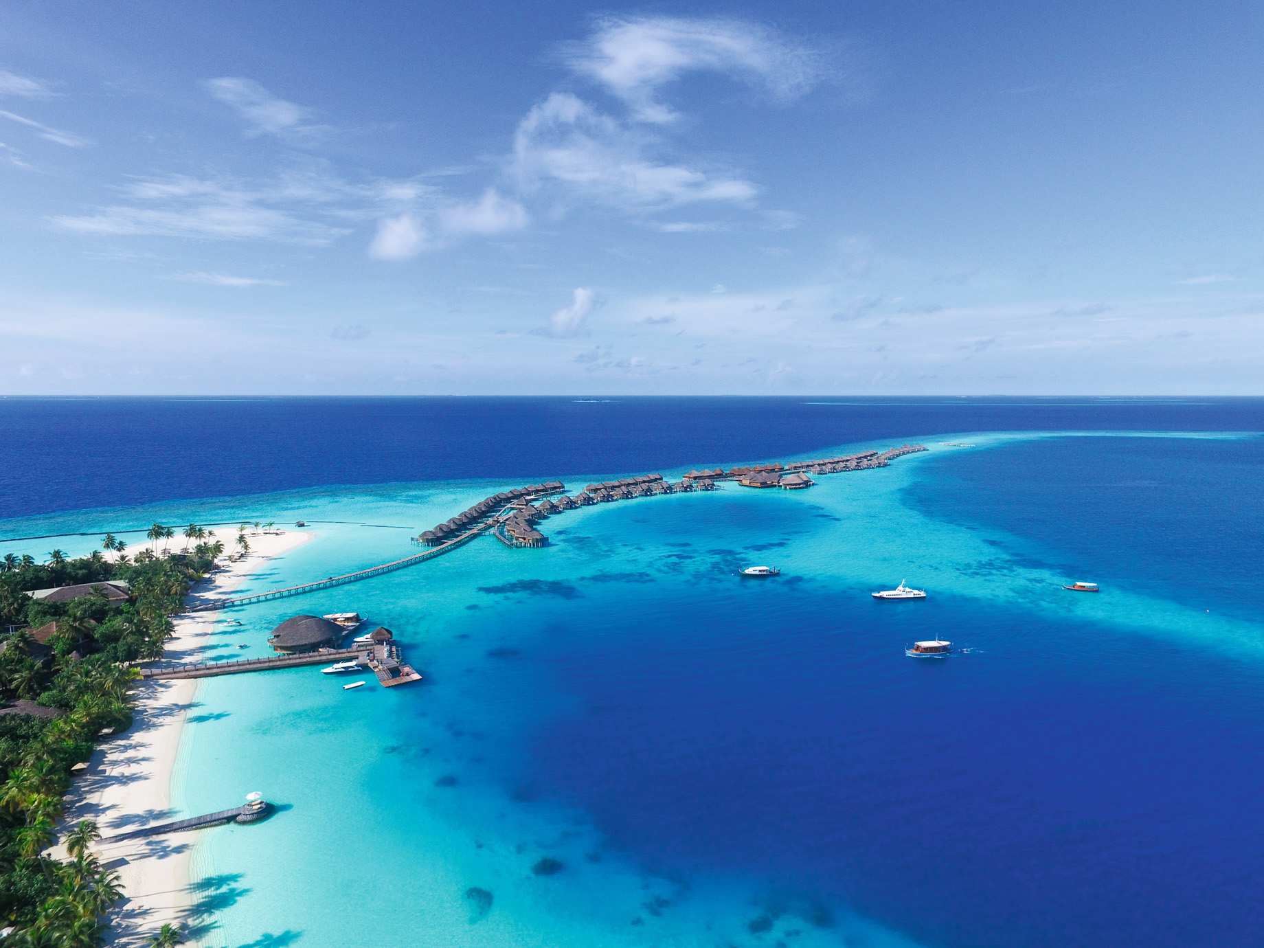 Constance Halaveli Resort - North Ari Atoll, Maldives - Overwater Villas Aerial View