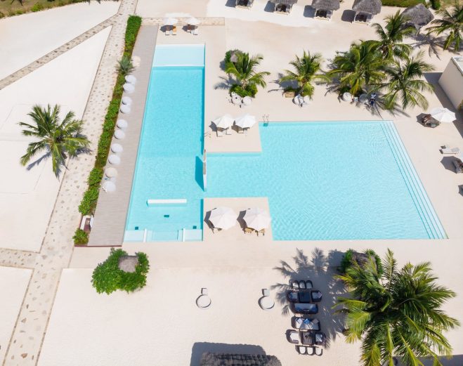 Gold Zanzibar Beach House & Spa Resort - Nungwi, Zanzibar, Tanzania - Pool Aerial View