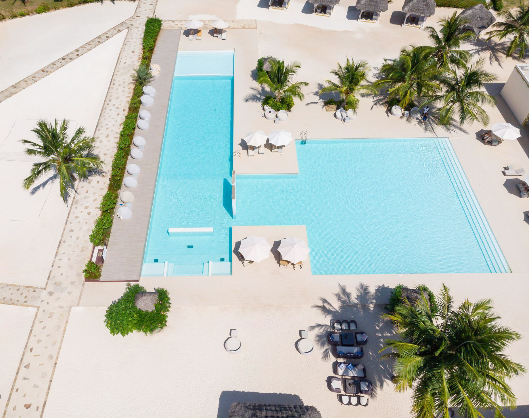 Gold Zanzibar Beach House & Spa Resort – Nungwi, Zanzibar, Tanzania – Pool Aerial View