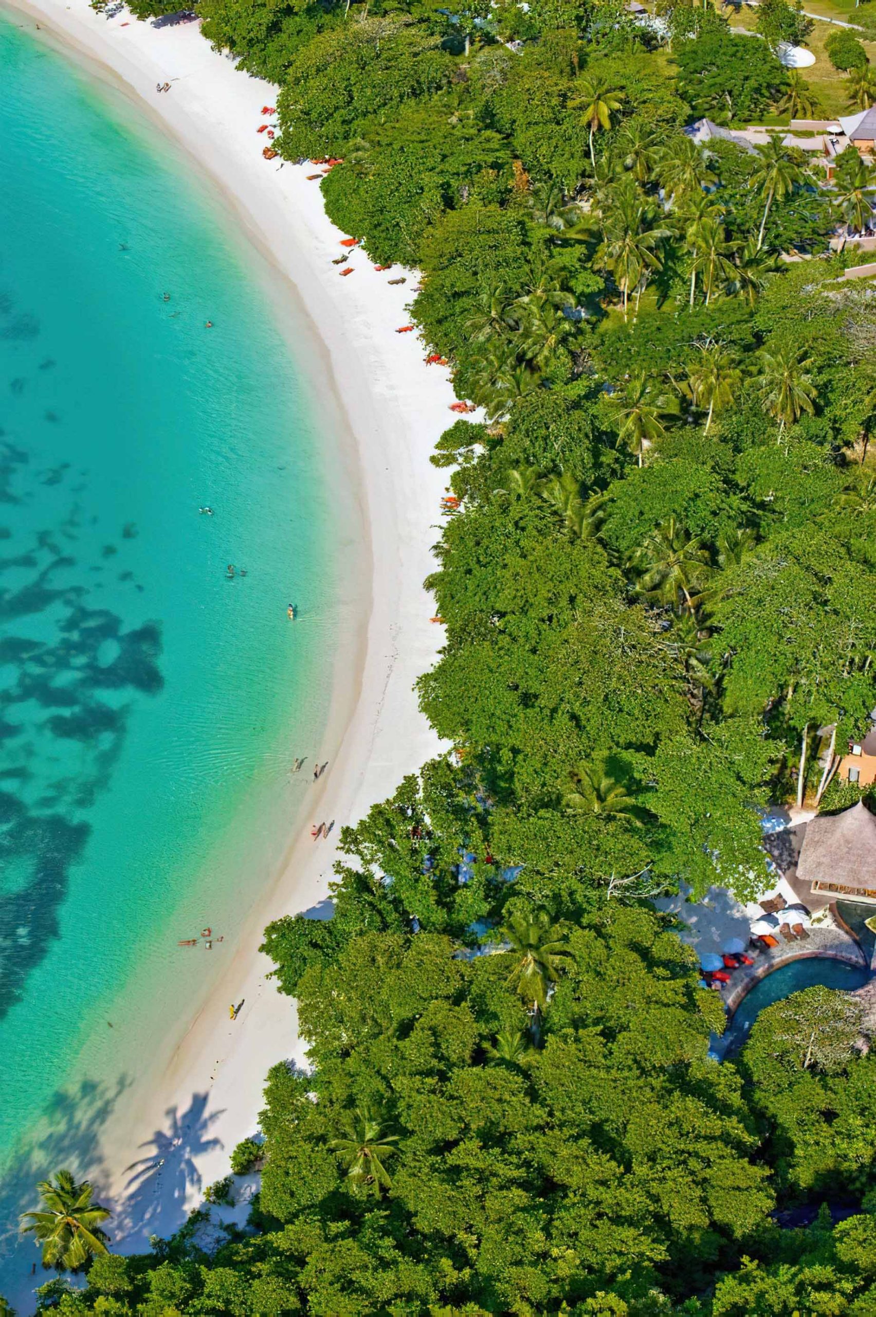 Constance Ephelia Resort – Port Launay, Mahe, Seychelles – Private Beach Aerial View