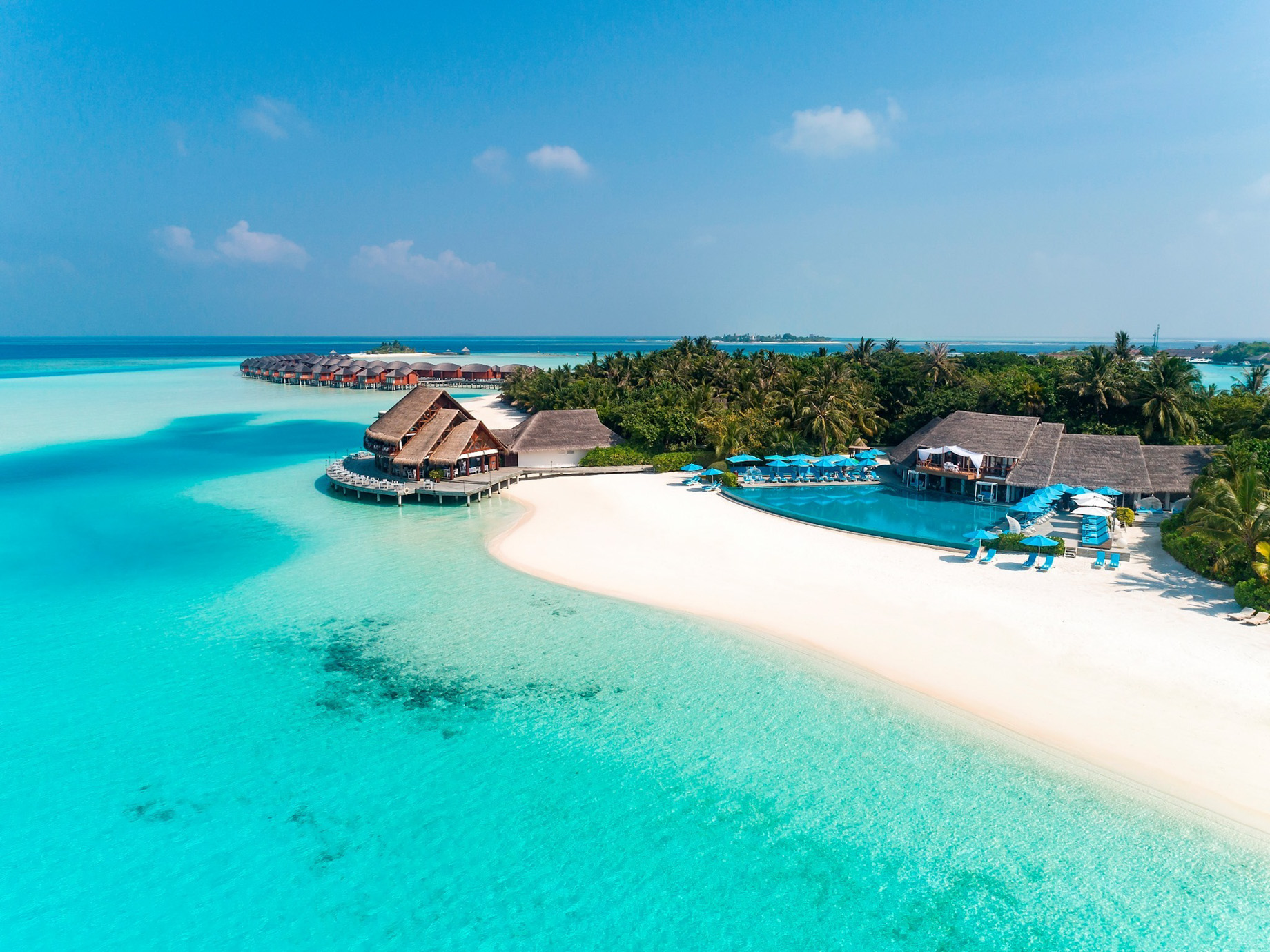 Anantara Thigu Maldives Resort – South Male Atoll, Maldives – Pool Aerial View