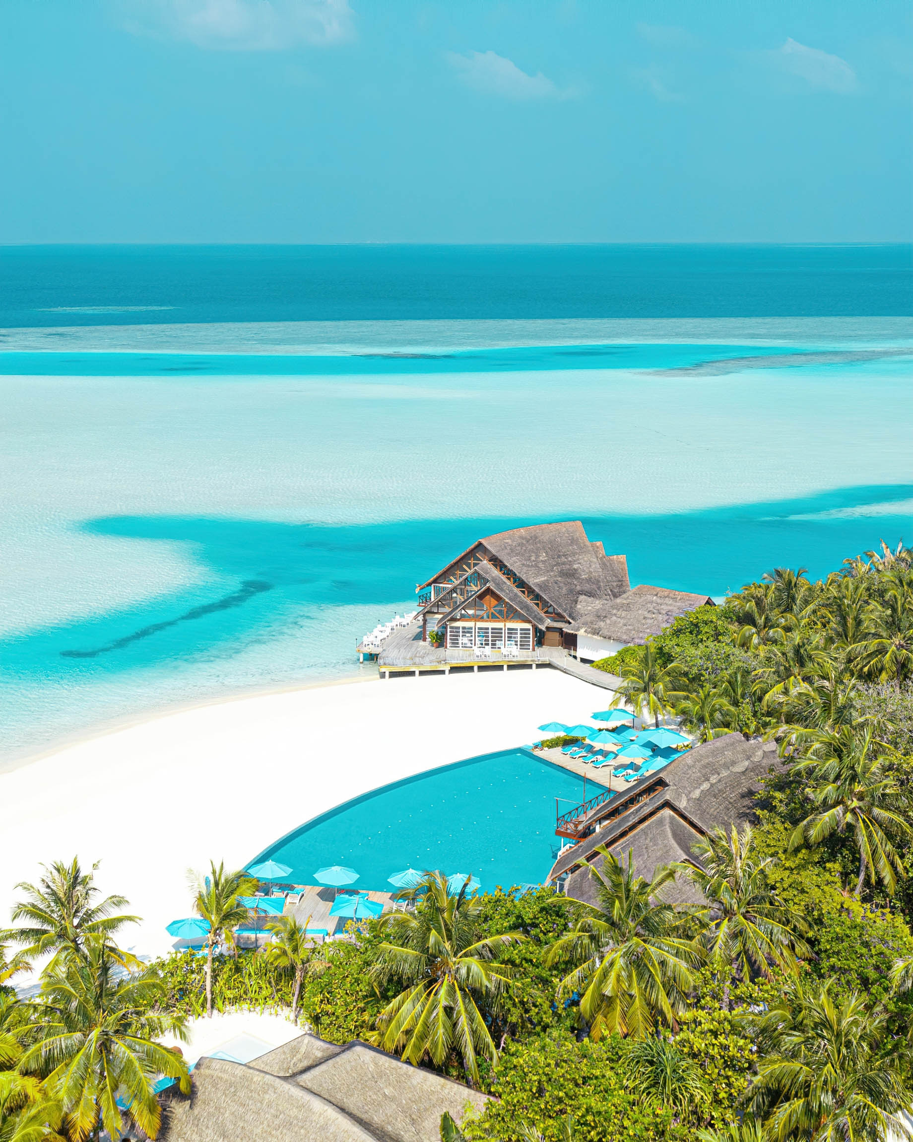 Anantara Thigu Maldives Resort – South Male Atoll, Maldives – Pool Aerial View