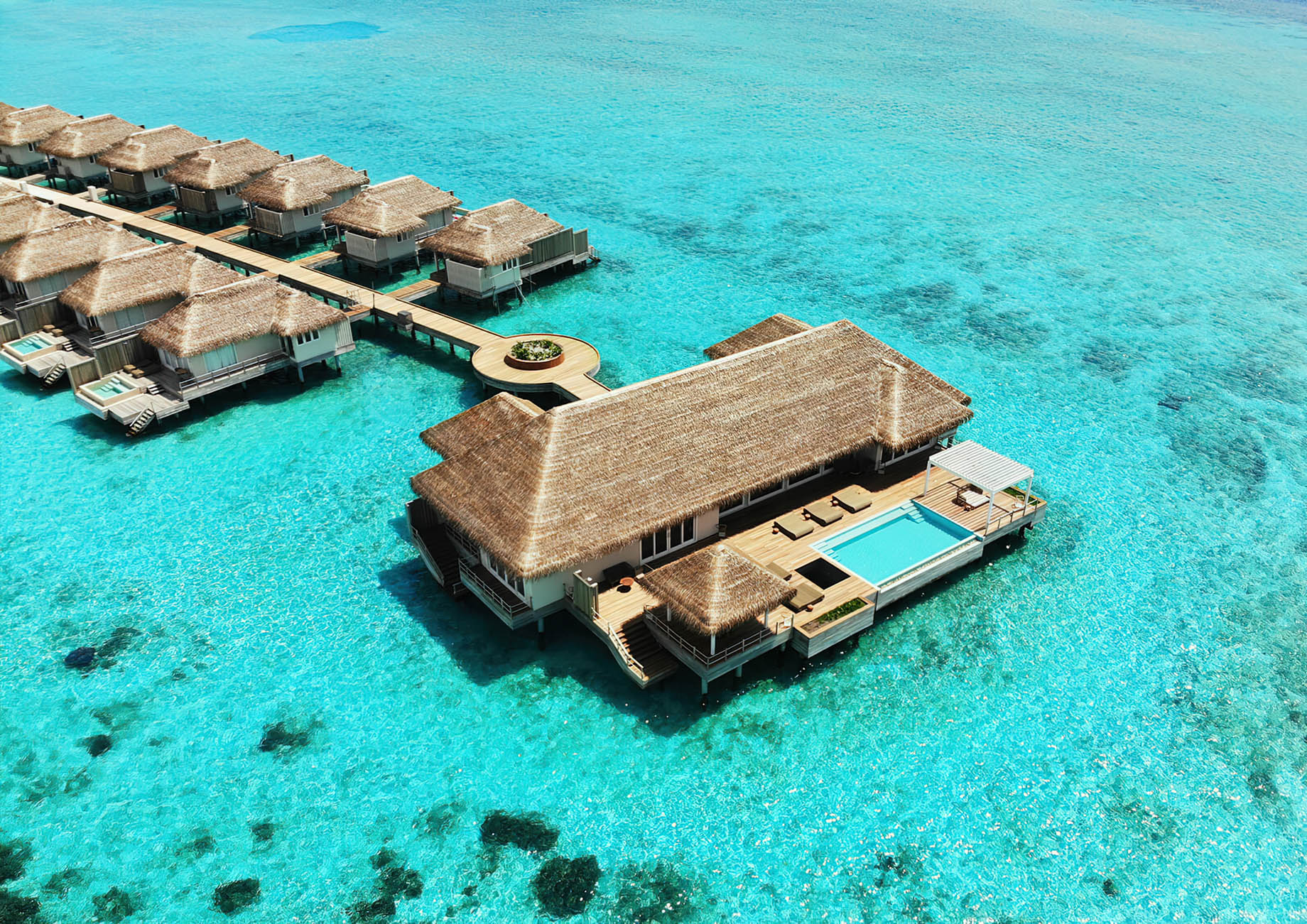 Baglioni Resort Maldives – Maagau Island, Rinbudhoo, Maldives – Presidential Water Villa Aerial View