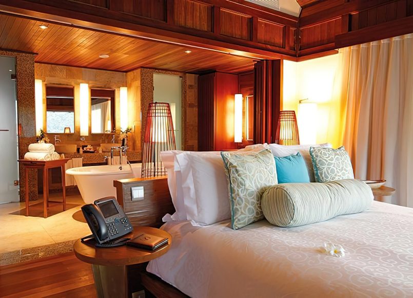 Constance Ephelia Resort - Port Launay, Mahe, Seychelles - Hillside Villa Bedroom and Bathroom
