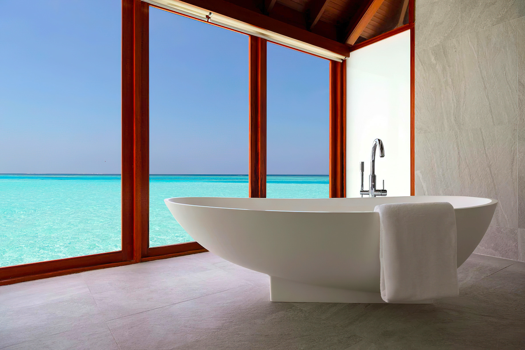 Anantara Thigu Maldives Resort – South Male Atoll, Maldives – Sunrise Over Water Suite Bathroom Tub
