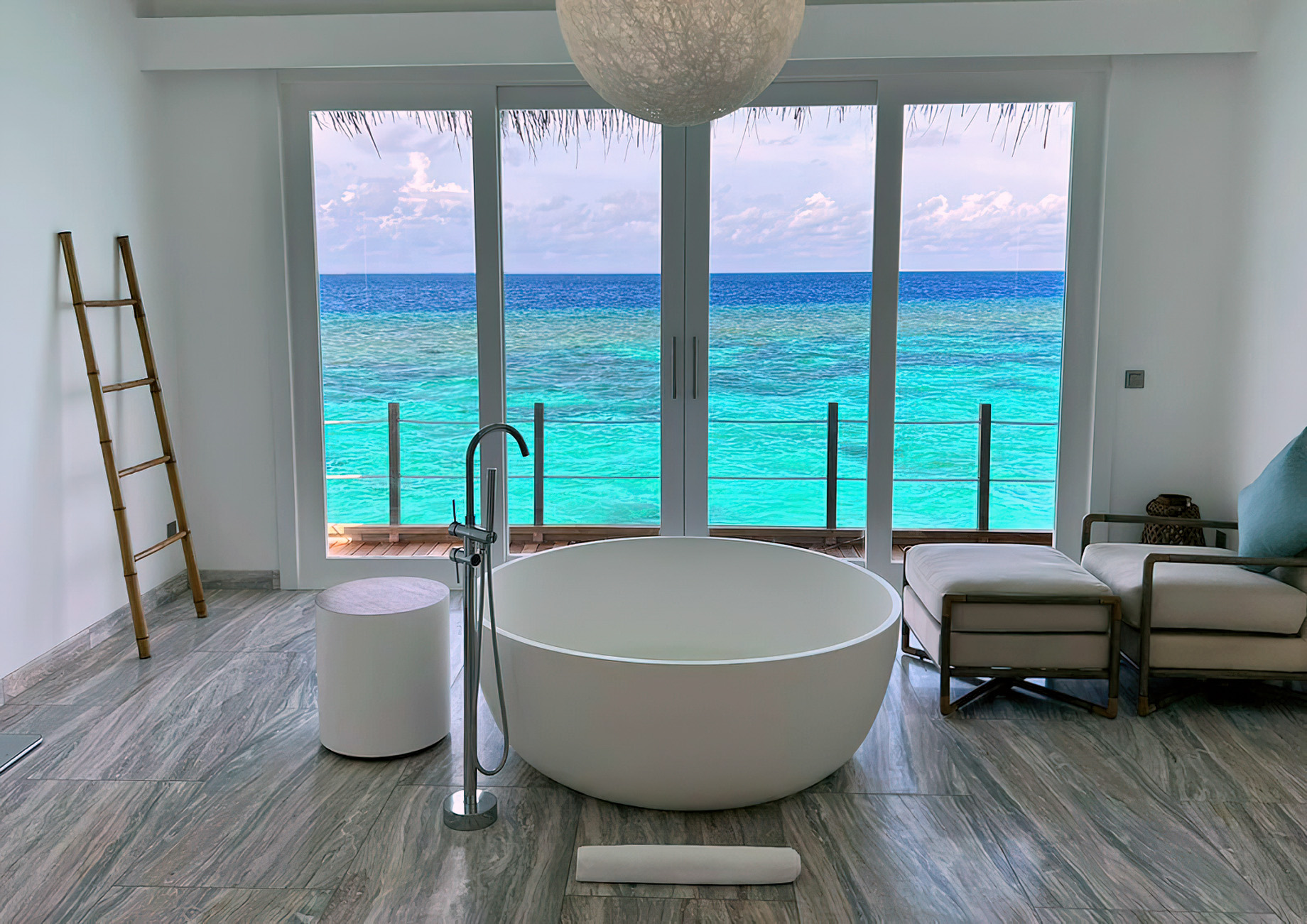 Baglioni Resort Maldives – Maagau Island, Rinbudhoo, Maldives – Presidential Water Villa Bathroom Tub Ocean View