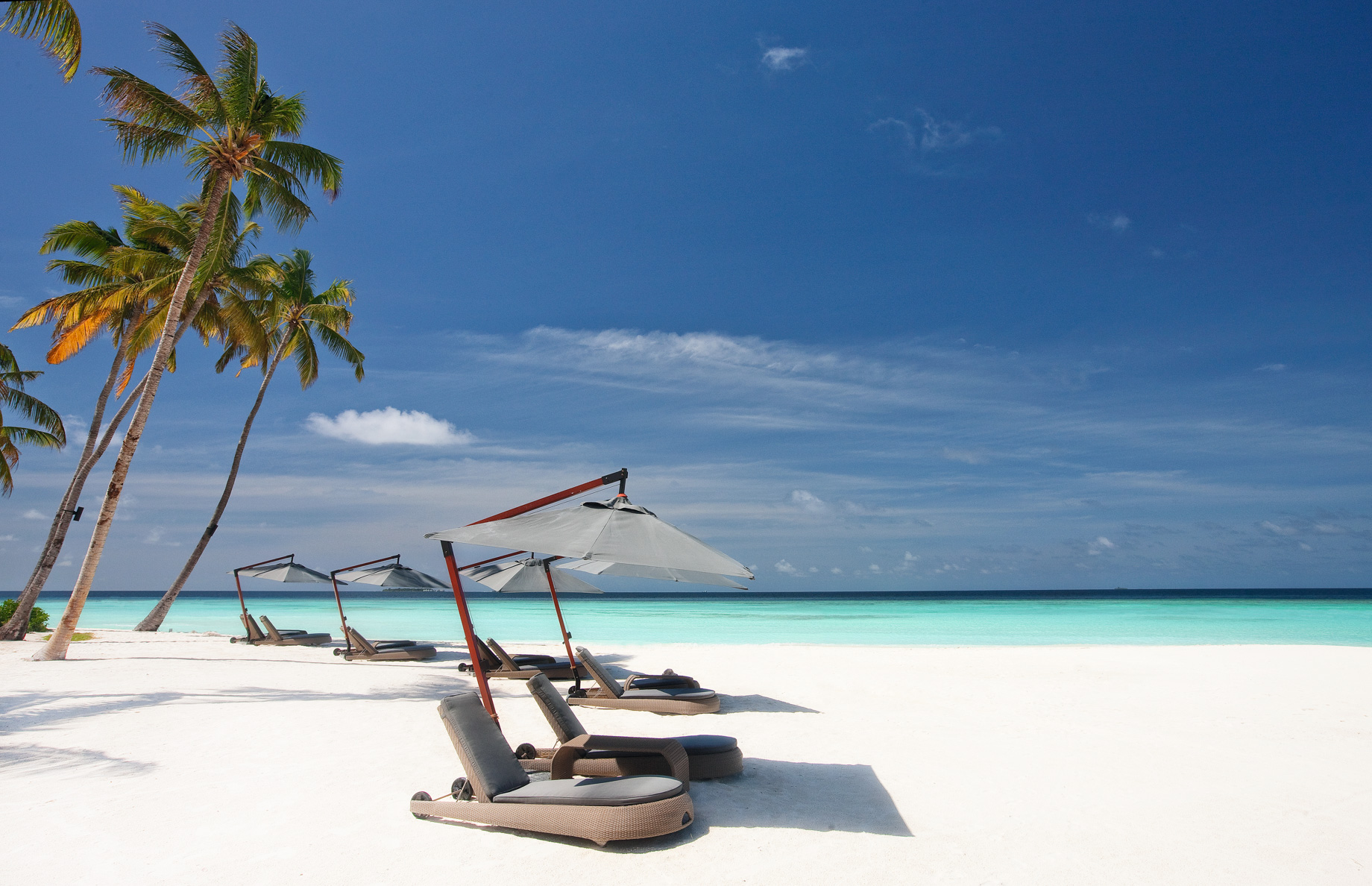 Constance Halaveli Resort – North Ari Atoll, Maldives – Beach Lounge Chairs
