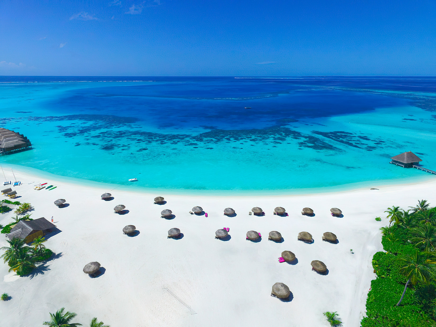Constance Moofushi Resort – South Ari Atoll, Maldives – Aerial Beach View