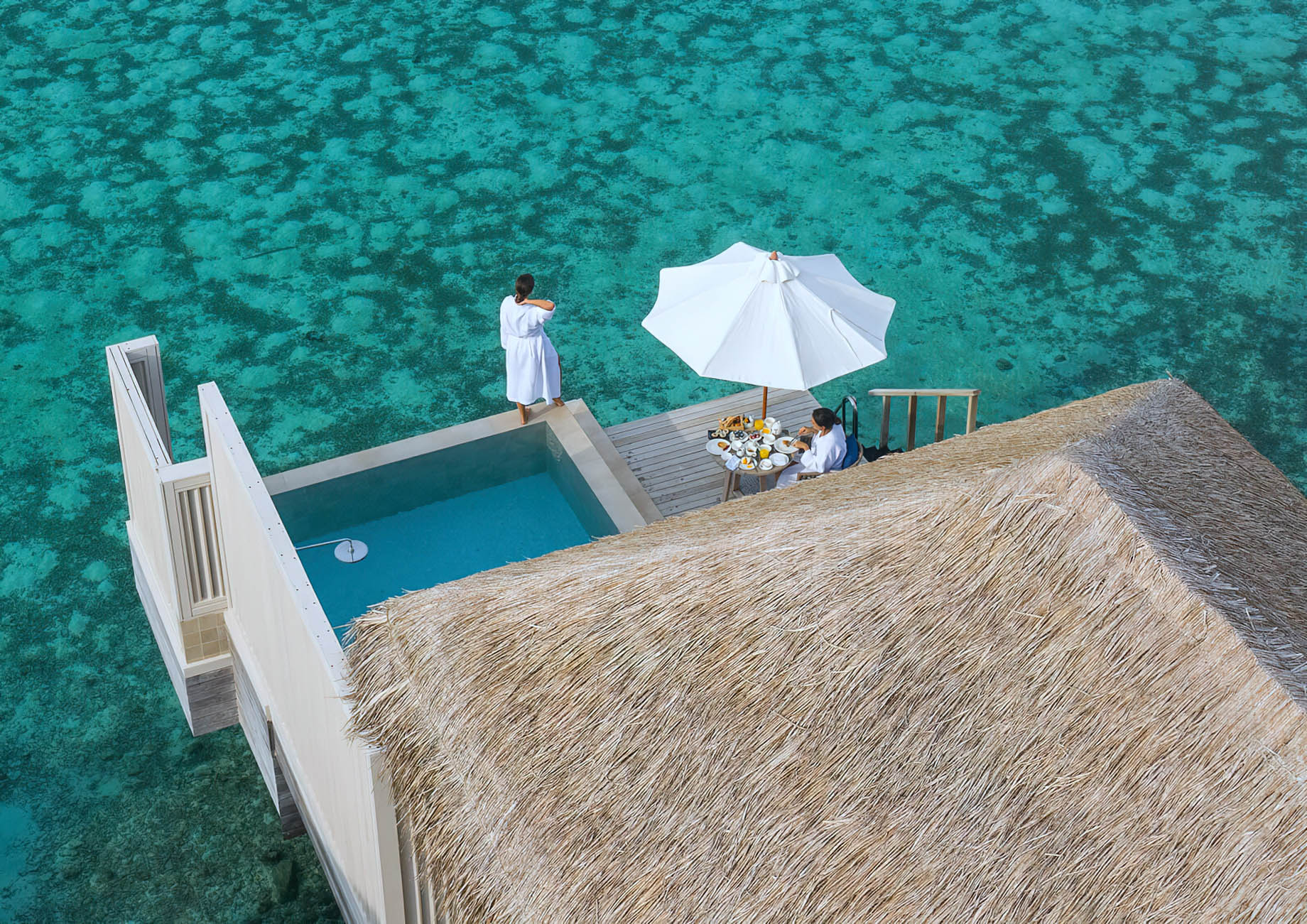 Baglioni Resort Maldives – Maagau Island, Rinbudhoo, Maldives – Pool Water Villa Aerial View