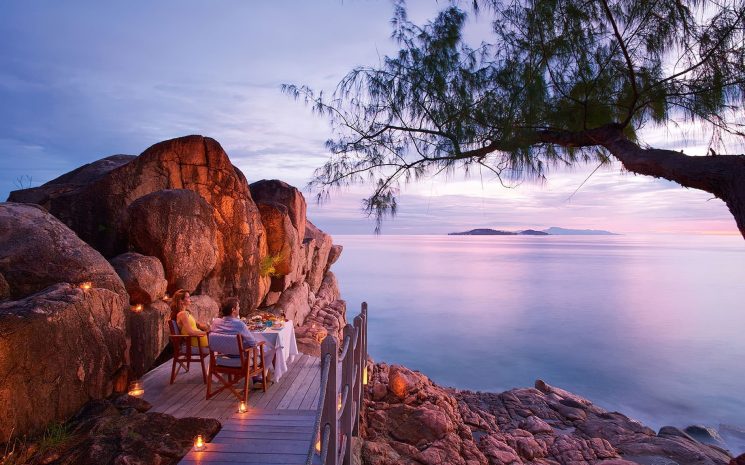 Constance Lemuria Resort - Praslin, Seychelles - The Nest Restaurant Private Outdoor Dining Ocean View