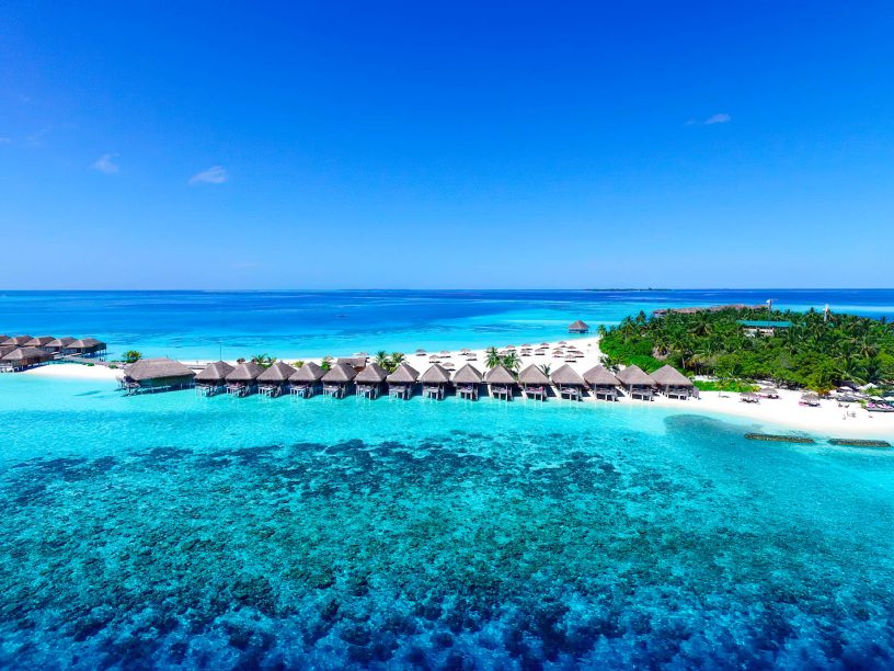 Constance Moofushi Resort - South Ari Atoll, Maldives - Aerial Beach Villa View