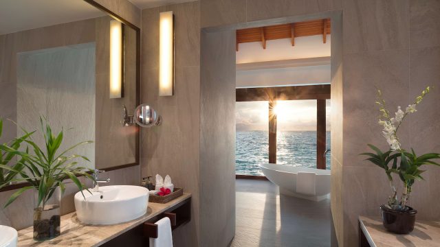Anantara Thigu Maldives Resort - South Male Atoll, Maldives - Sunset Over Water Pool Suite Bathroom