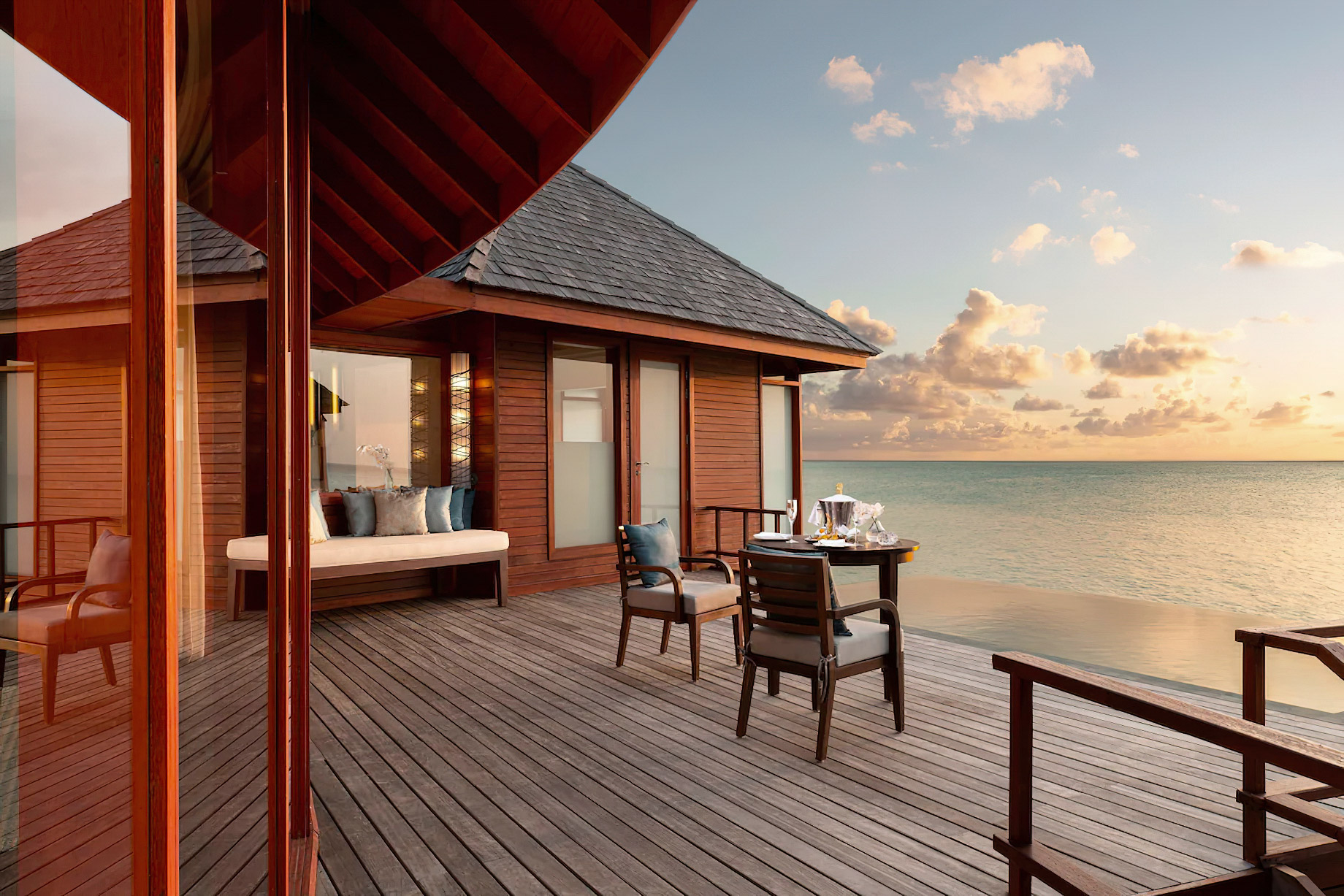 Anantara Thigu Maldives Resort – South Male Atoll, Maldives – Sunset Over Water Pool Suite Deck
