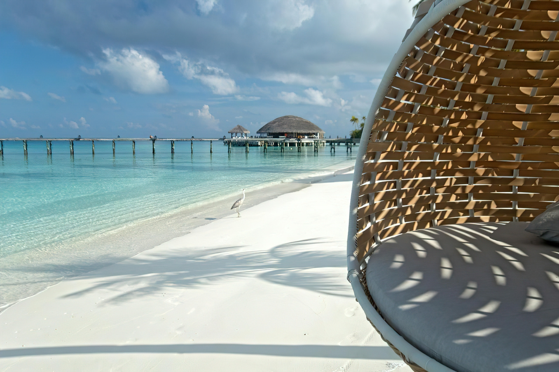 Constance Halaveli Resort – North Ari Atoll, Maldives – Beach View Hanging Chair