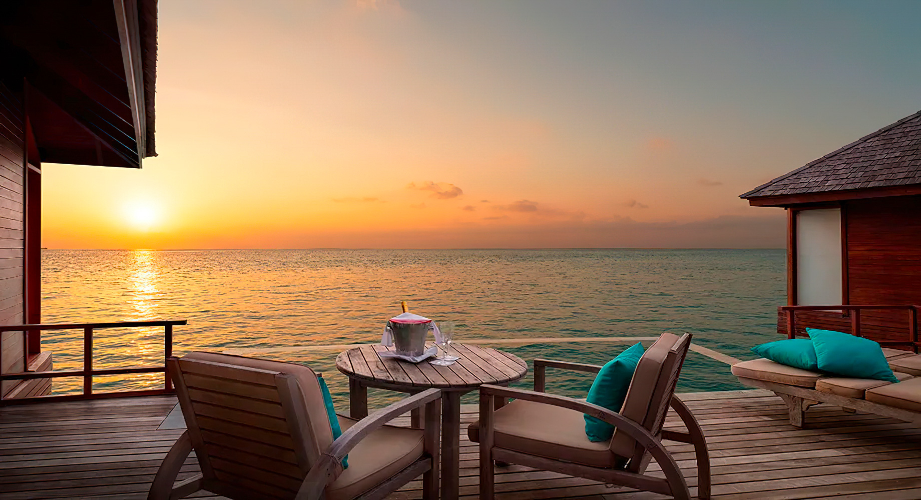Anantara Thigu Maldives Resort – South Male Atoll, Maldives – Sunset Over Water Pool Suite Deck