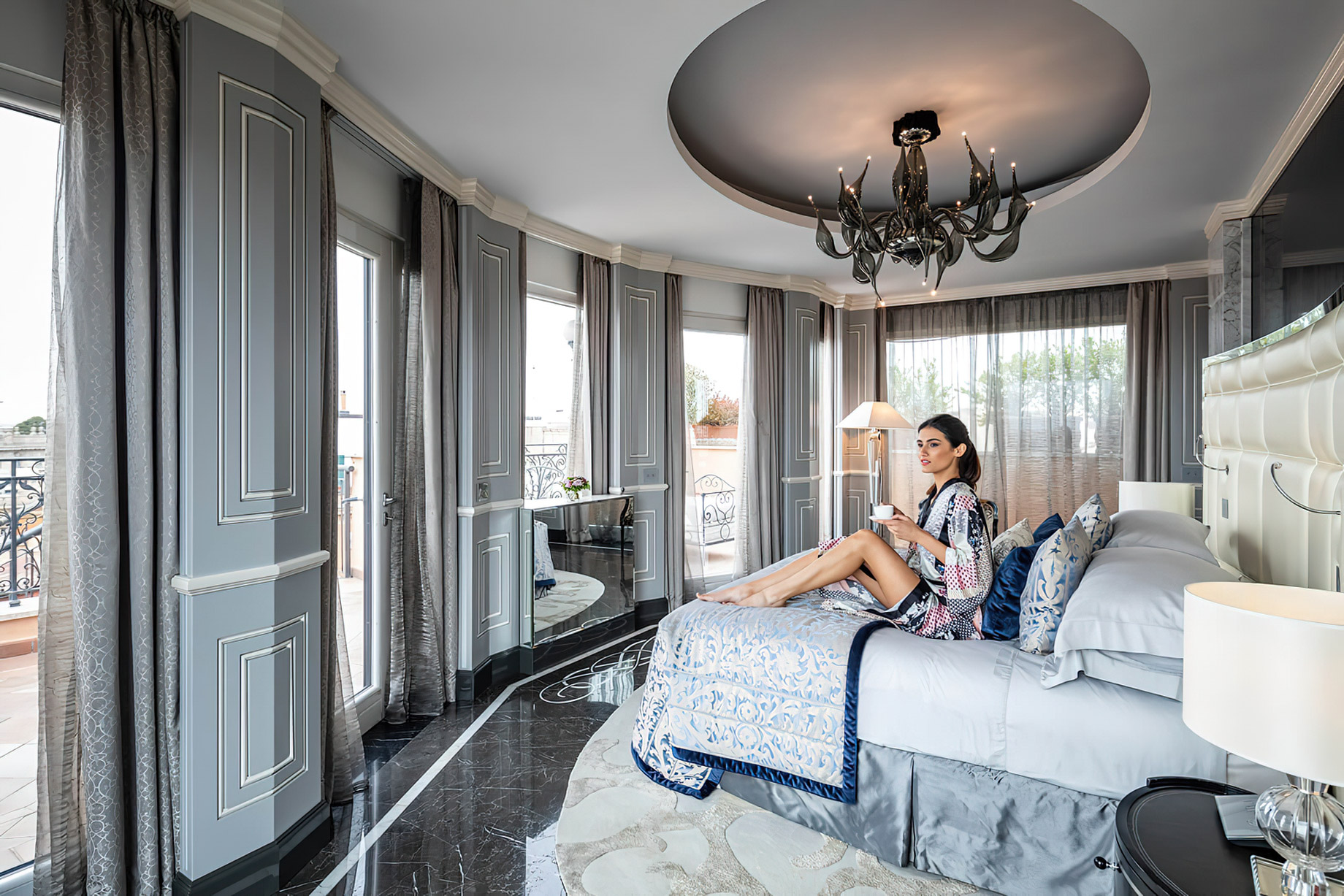 Baglioni Hotel Regina, Roma – Rome, Italy – Roman Penthouse Luxury Apartment Bedroom