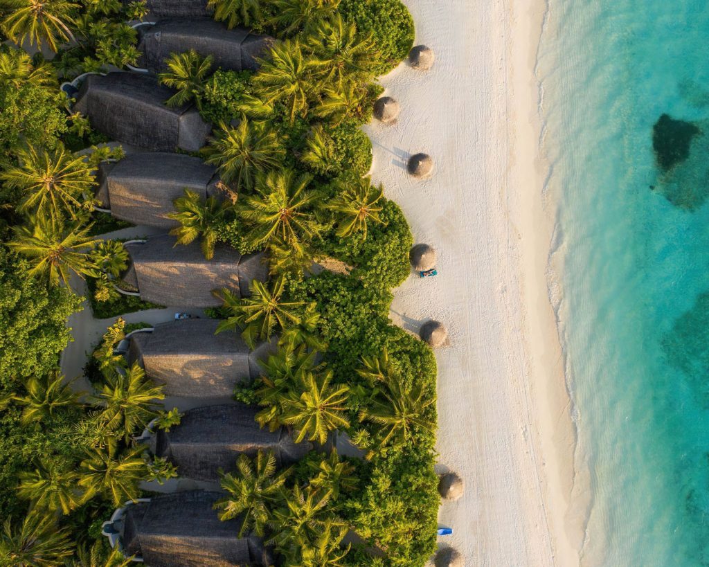 Anantara Thigu Maldives Resort - South Male Atoll, Maldives - Beach Villas Overhead Aerial View