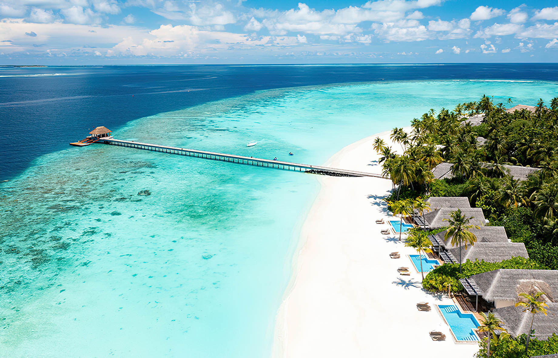 Baglioni Resort Maldives – Maagau Island, Rinbudhoo, Maldives – Arrival Jetty Aerial View