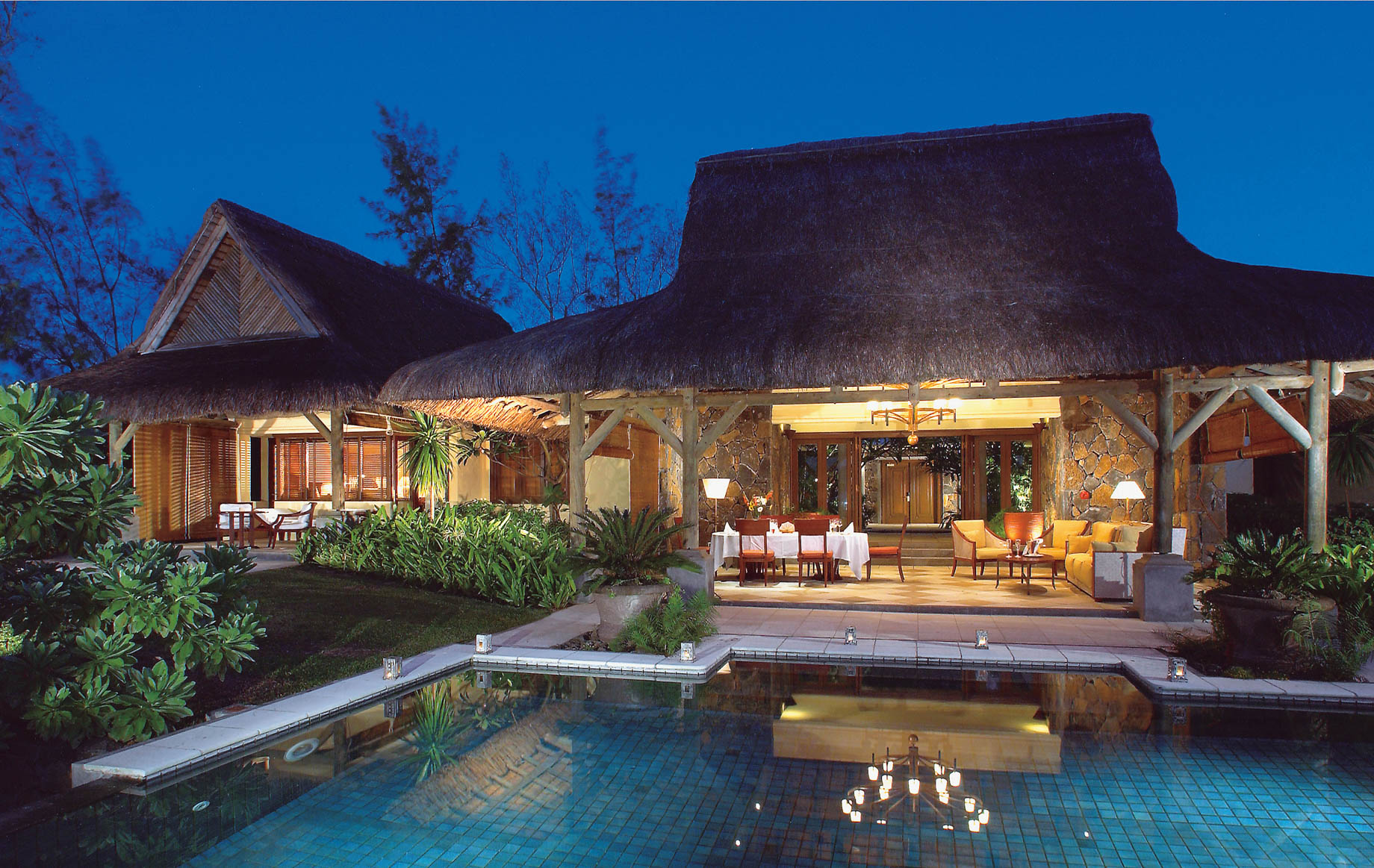 Constance Prince Maurice Resort - Mauritius - Princely Villa Exterior Night View