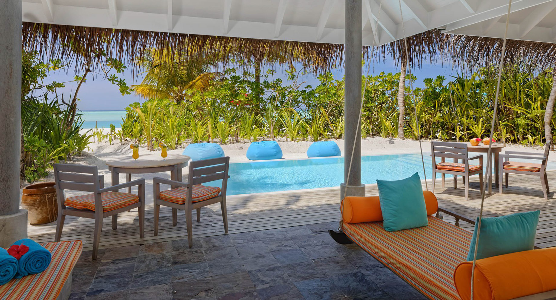 Anantara Thigu Maldives Resort - South Male Atoll, Maldives - Two Bedroom Family Beach Pool Villa Balcony