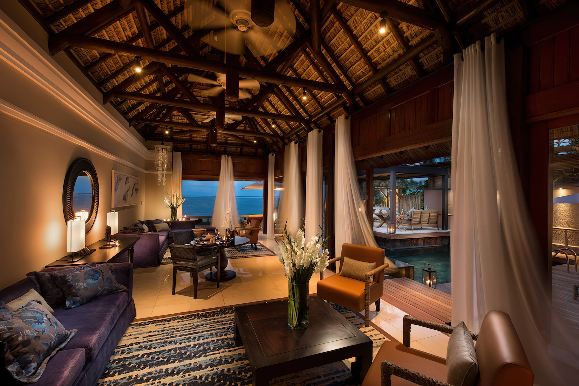 Constance Belle Mare Plage Resort - Mauritius - Presidential Villa Interior Night