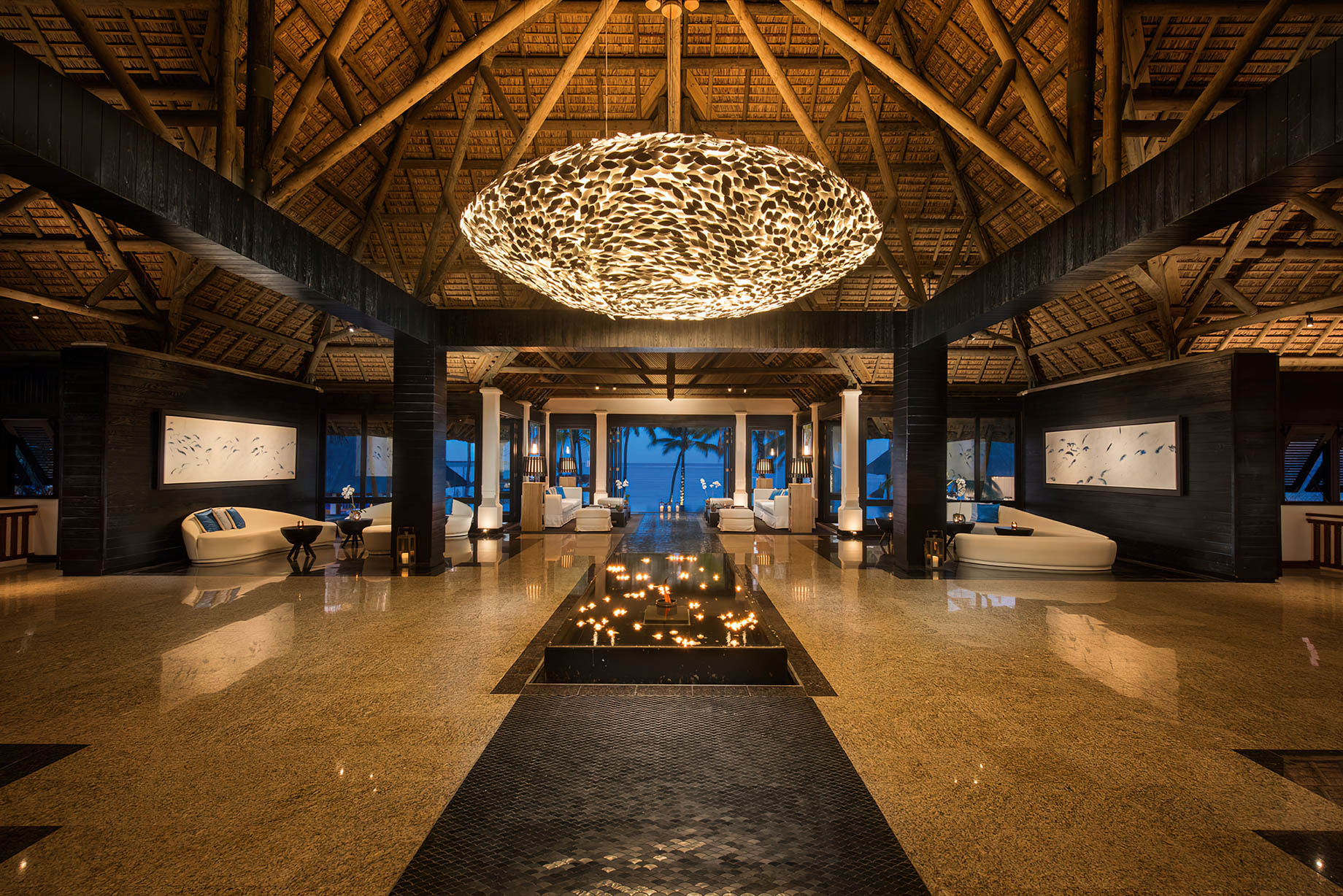 Constance Belle Mare Plage Resort - Mauritius - Lobby Night View