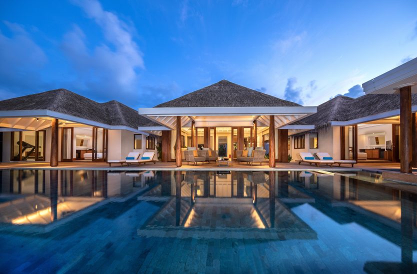 Anantara Kihavah Maldives Villas Resort - Baa Atoll, Maldives - Two Bedroom Beach Pool Residence Exterior Sunset