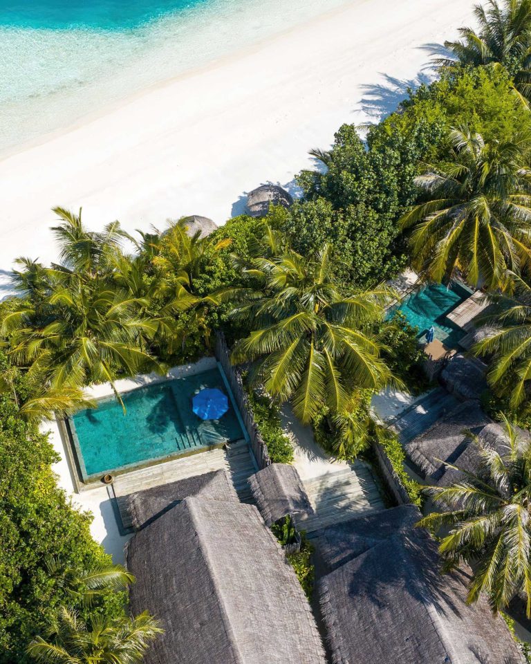 Anantara Thigu Maldives Resort - South Male Atoll, Maldives - Beach Pool Villa Aerial View