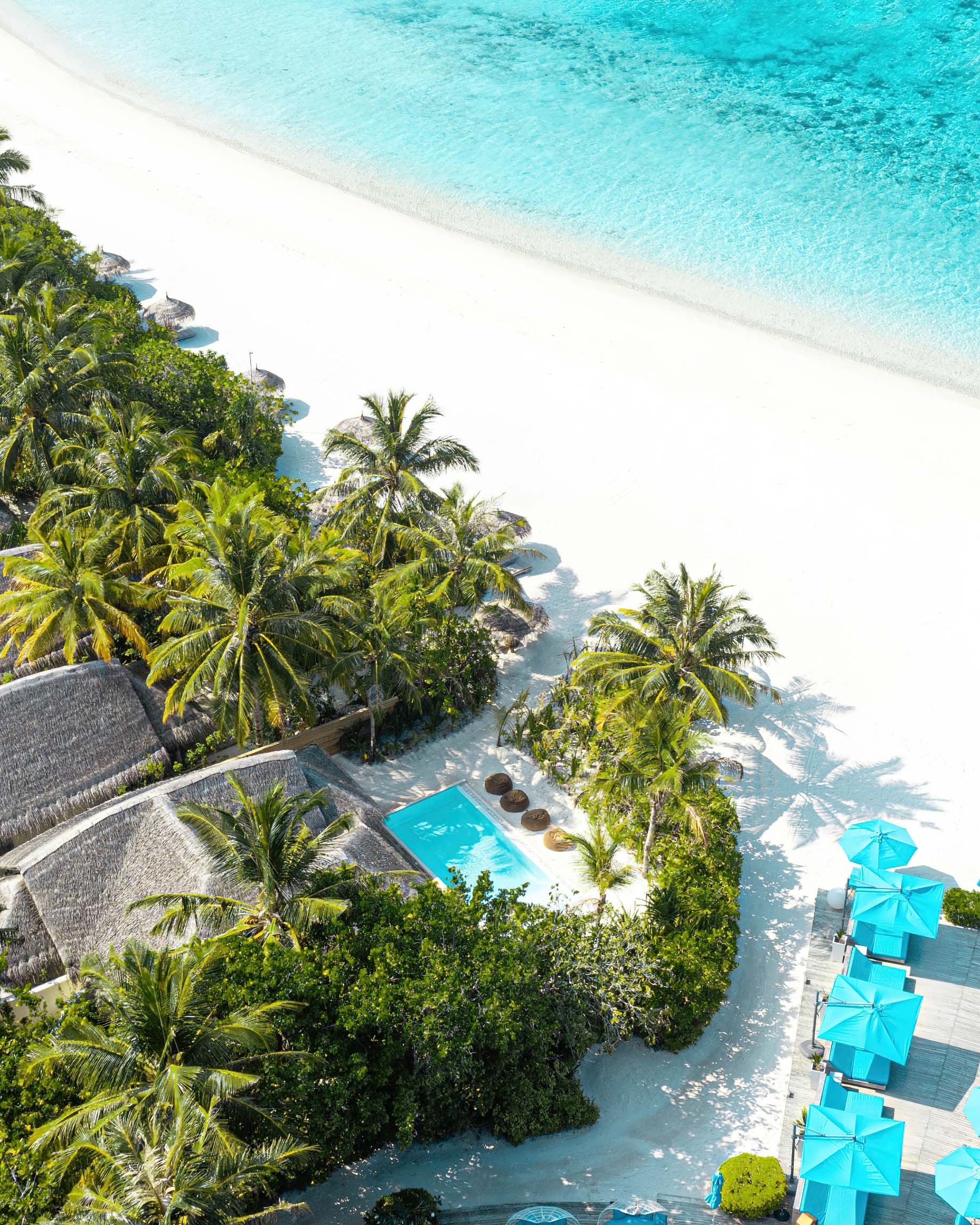 Anantara Thigu Maldives Resort – South Male Atoll, Maldives – Beach Pool Villa Aerial View