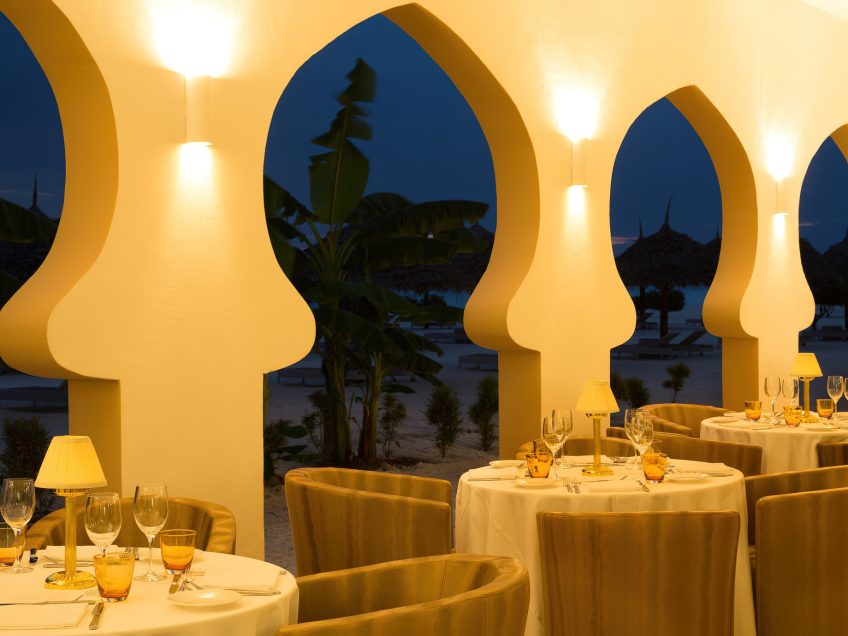 Gold Zanzibar Beach House & Spa Resort - Nungwi, Zanzibar, Tanzania - Gold Restaurant Evening