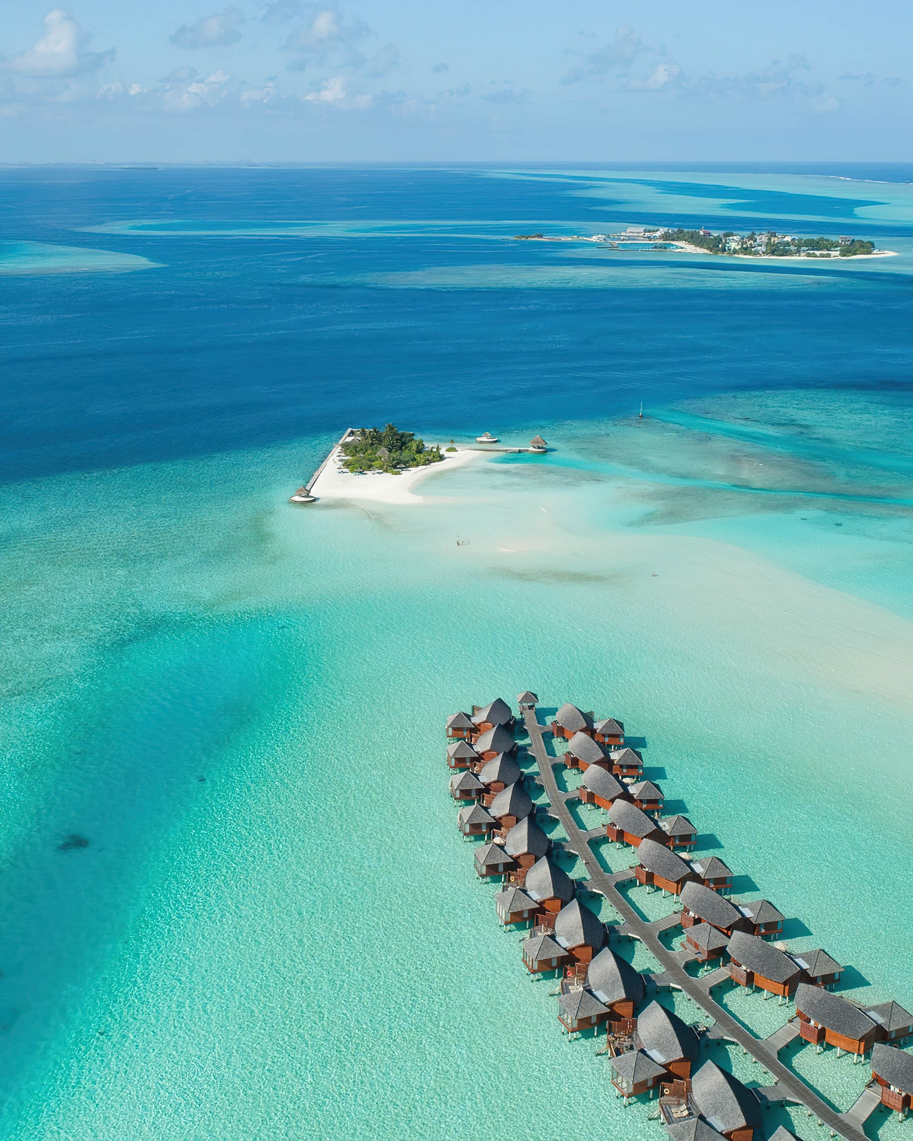 Anantara Thigu Maldives Resort – South Male Atoll, Maldives – Overwater Villas Aerial View