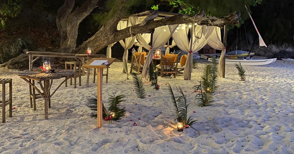 Constance Tsarabanjina Island Resort - Madagascar - Beach Dining Sunset