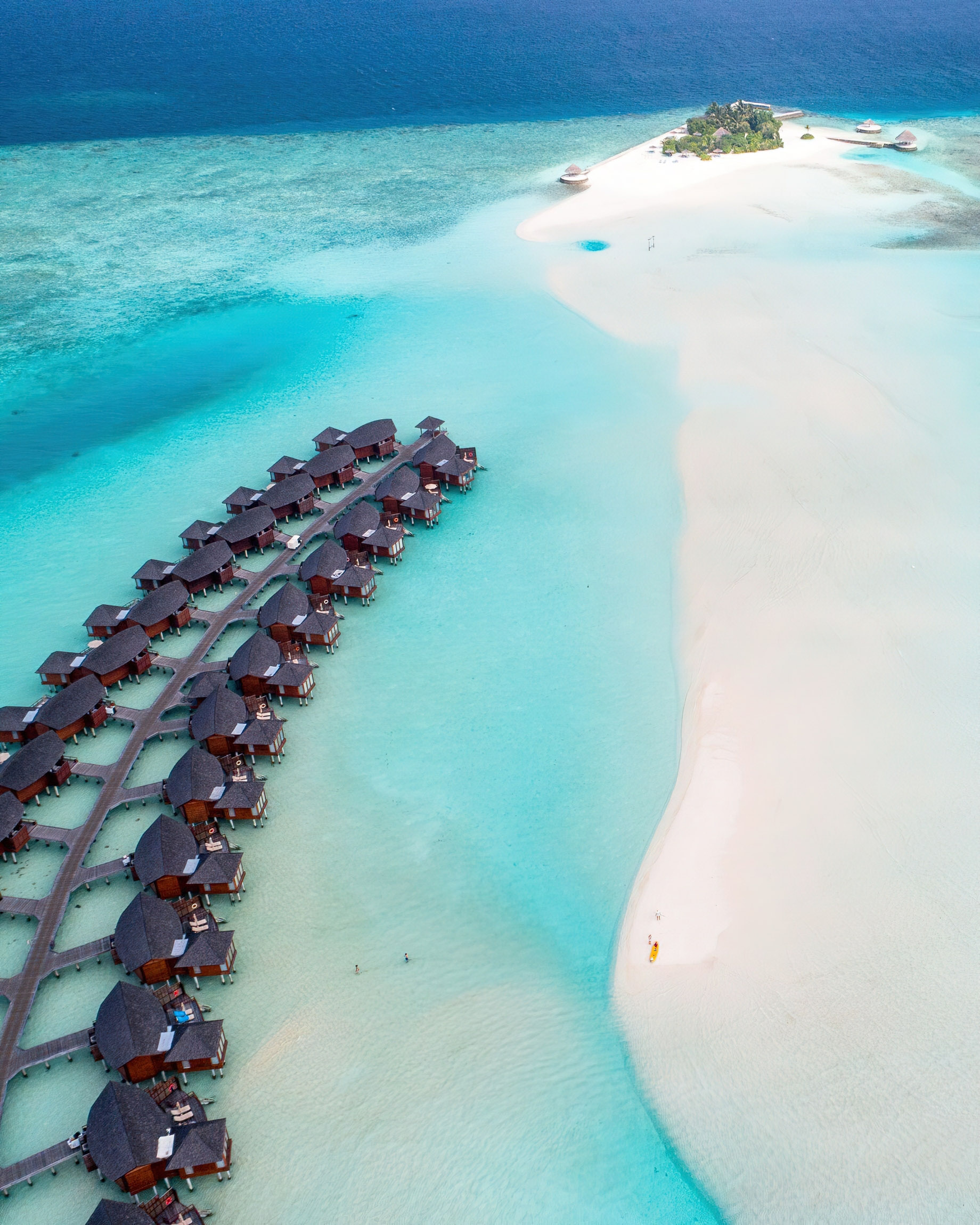Anantara Thigu Maldives Resort - South Male Atoll, Maldives - Overwater Villas Aerial View