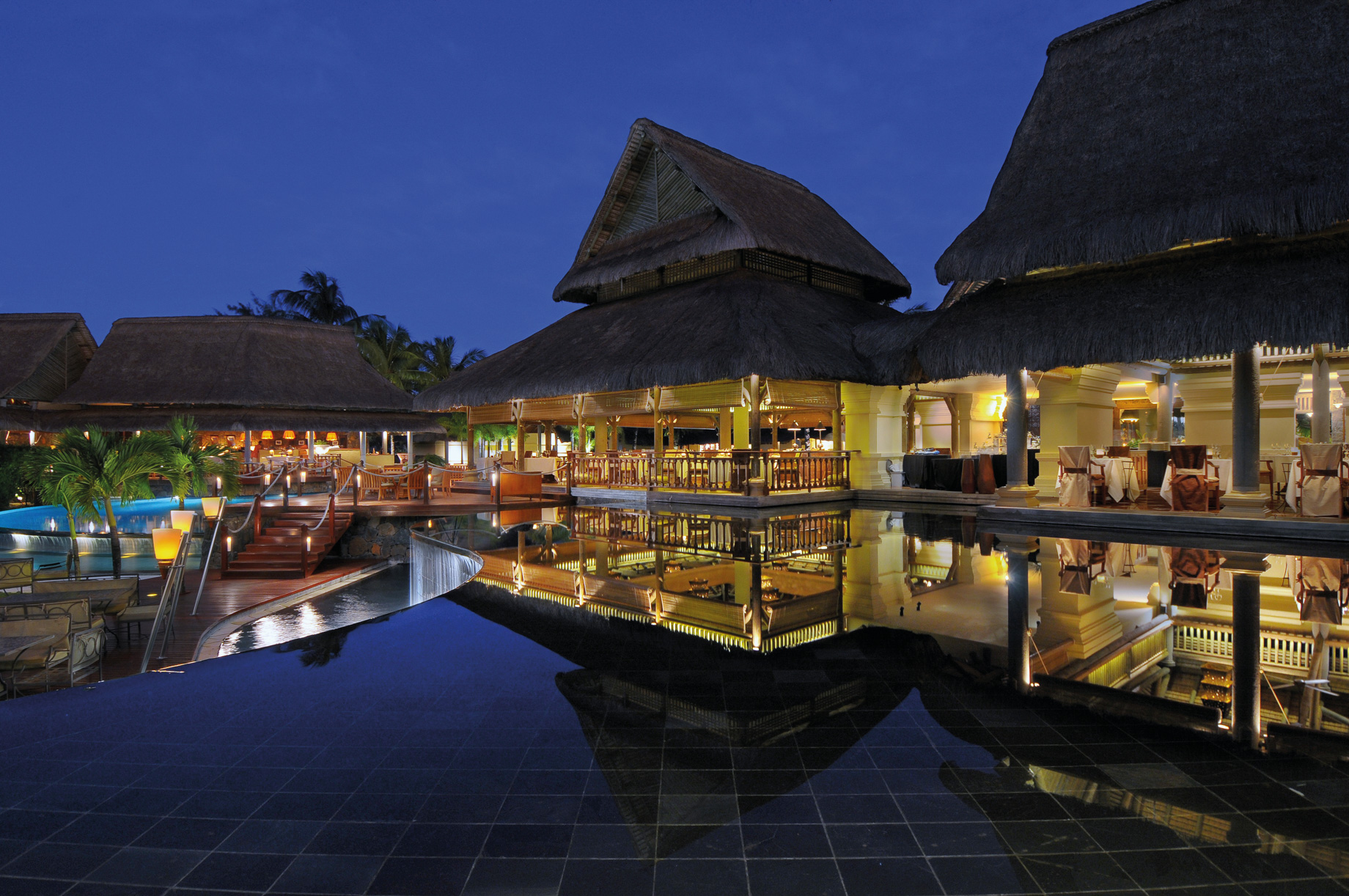 Constance Prince Maurice Resort – Mauritius – Archipel Restaurant Exterior Night