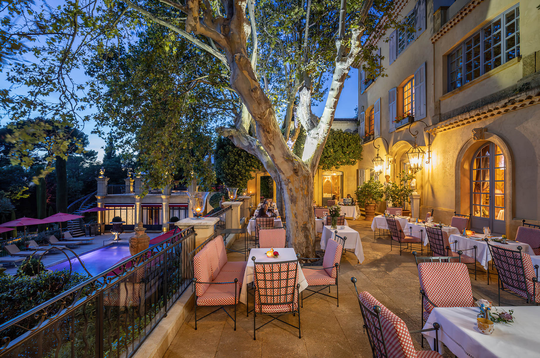 Villa Gallici Relais Châteaux Hotel – Aix-en-Provence, France – Restaurant Exterior Night